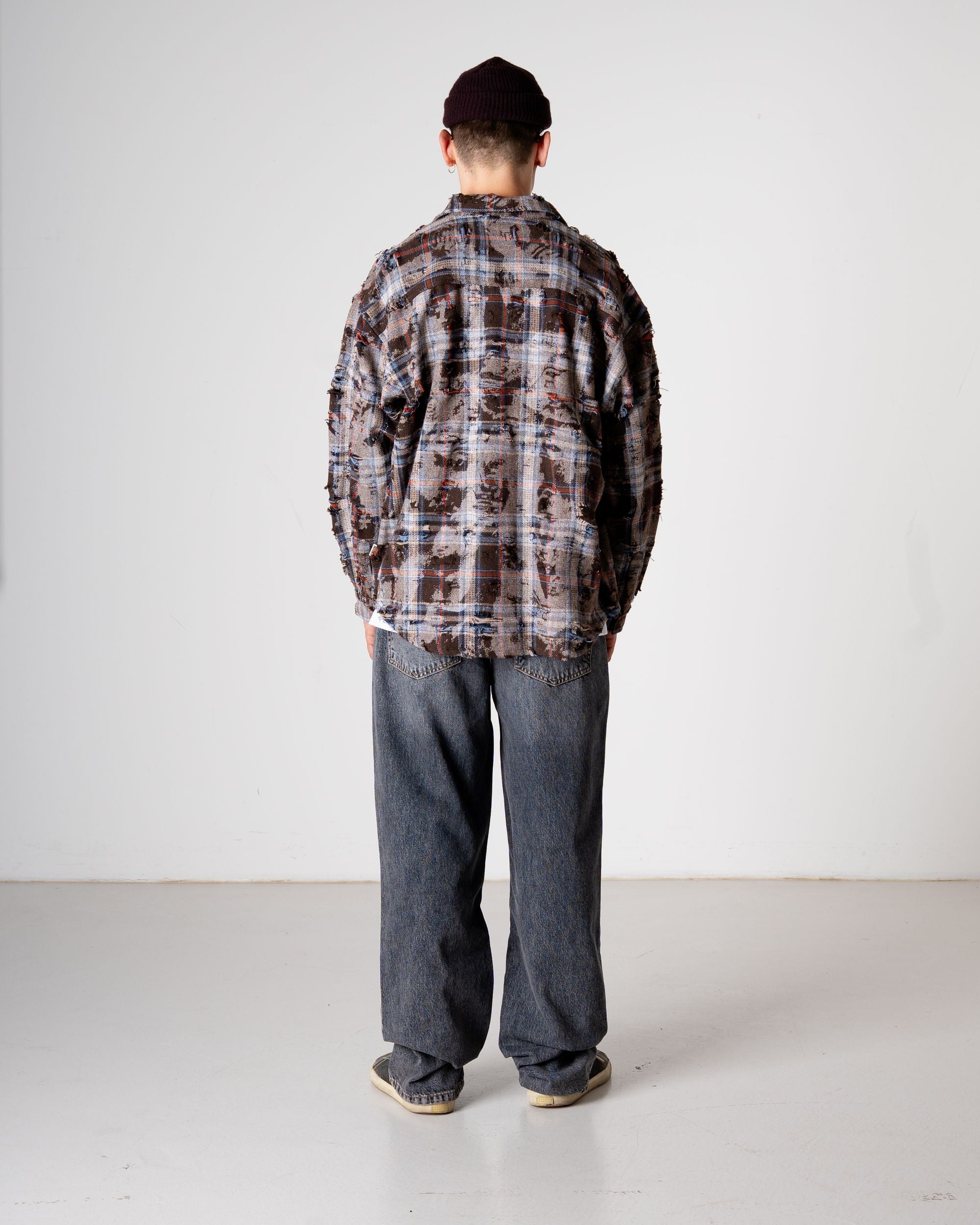 Woodbird WBJong Ripped Shirt Shirts Brown Check