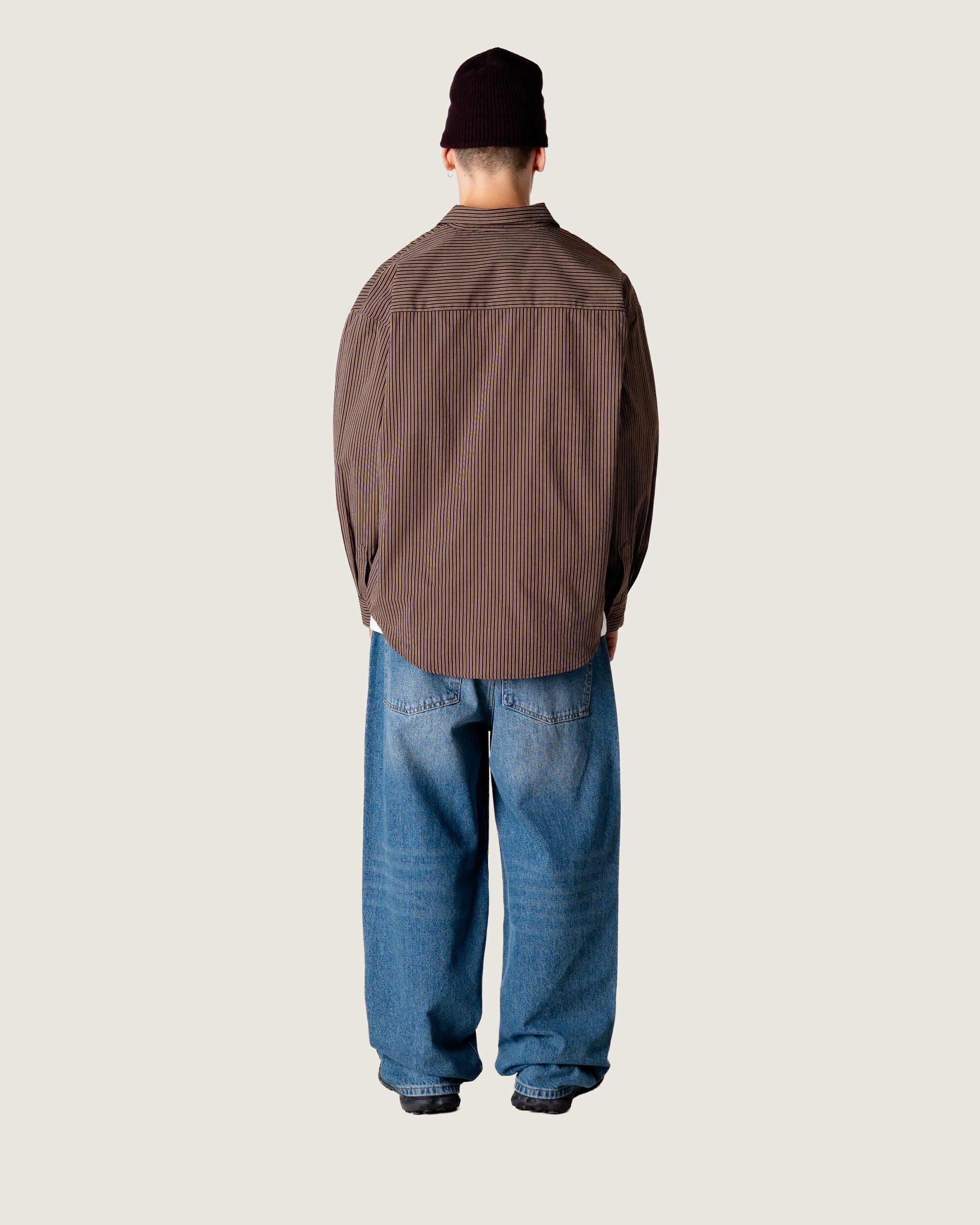 Woodbird WBJong Stripe shirt Shirts Brown