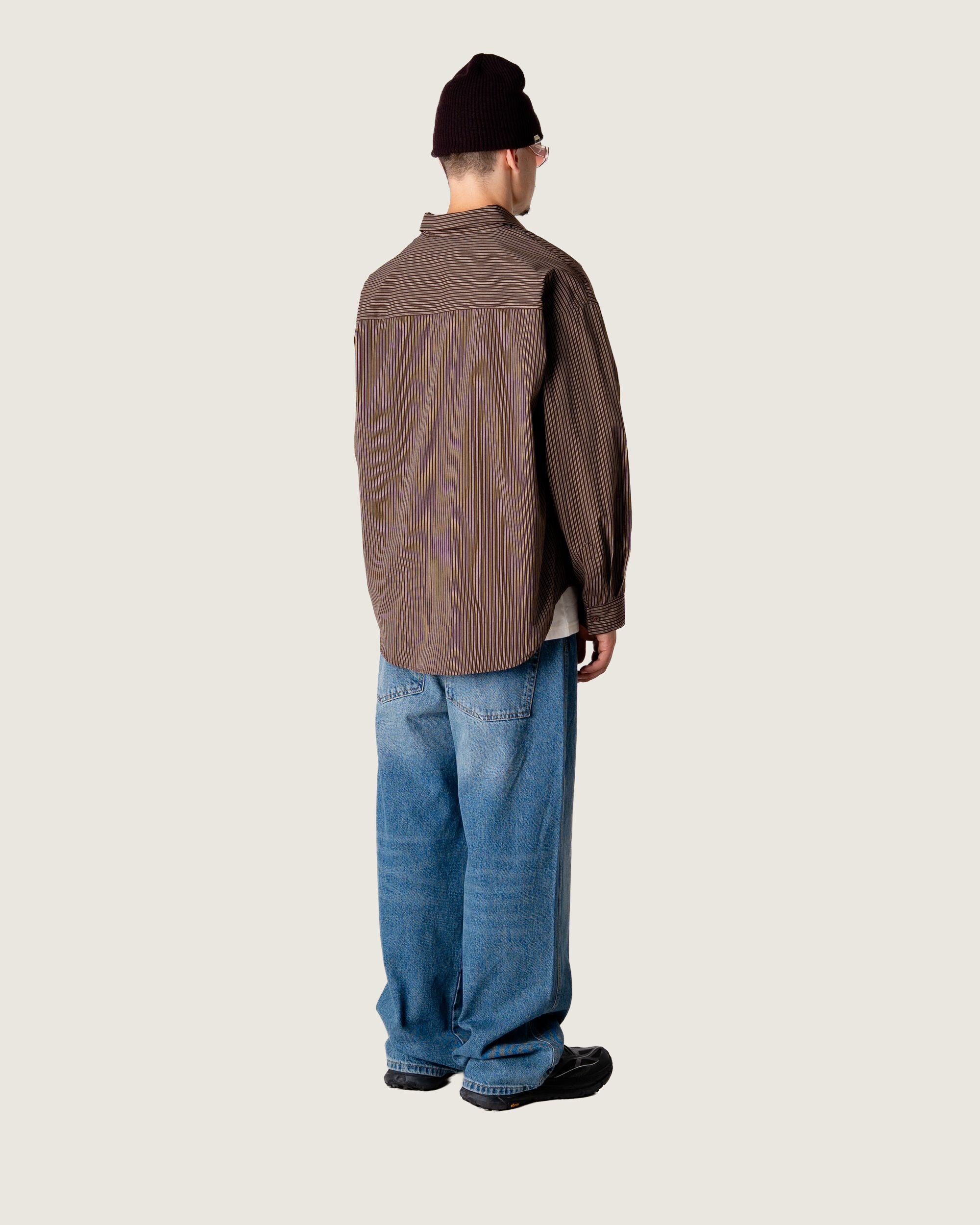 Woodbird WBJong Stripe shirt Shirts Brown