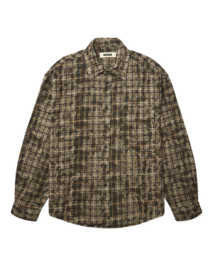 Woodbird WBJong Wash Check Shirt Shirts Honey-Dark Olive