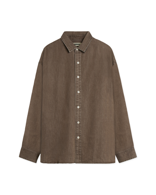 Woodbird WBJong Washed Shirt Shirts Brown