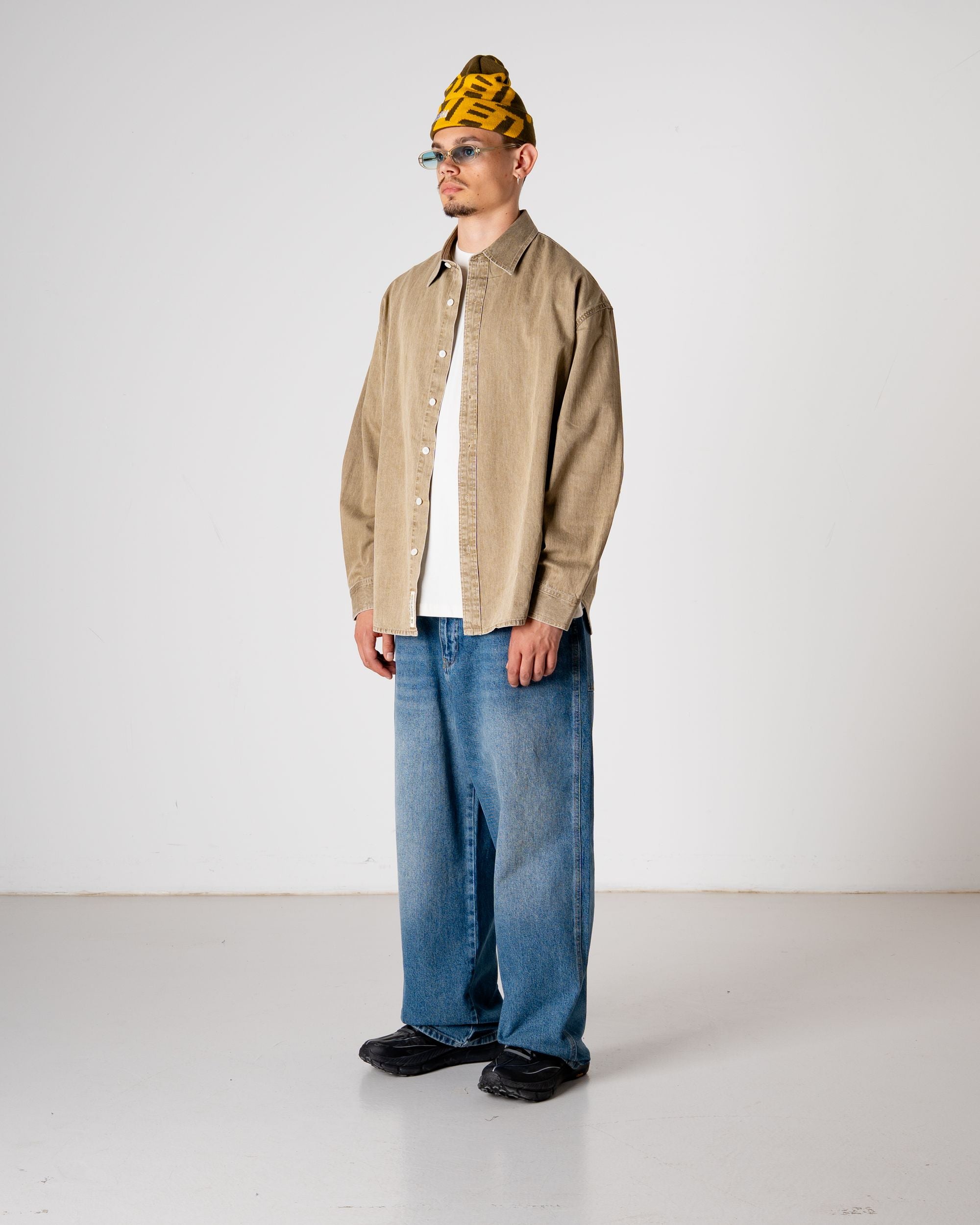 Woodbird WBJong Washed Shirt Shirts Stone
