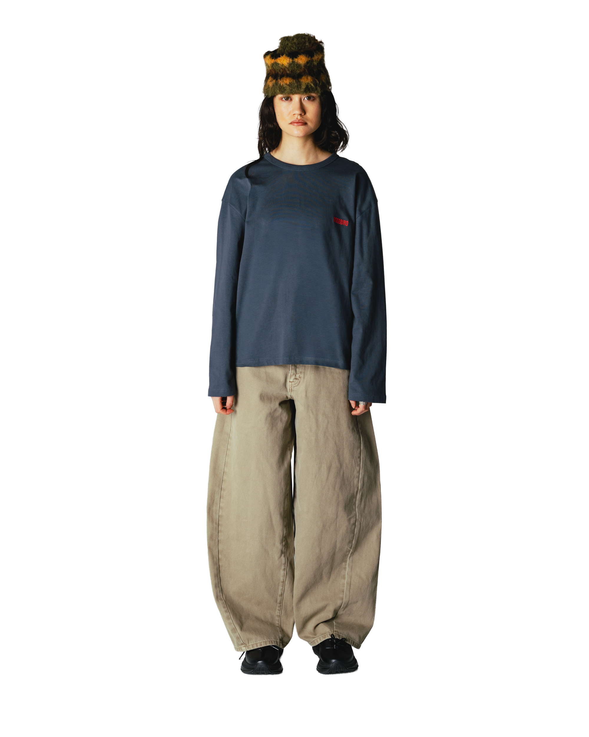Woodbird Female WBJoul LS Mono Tee T-Shirts Slate Blue