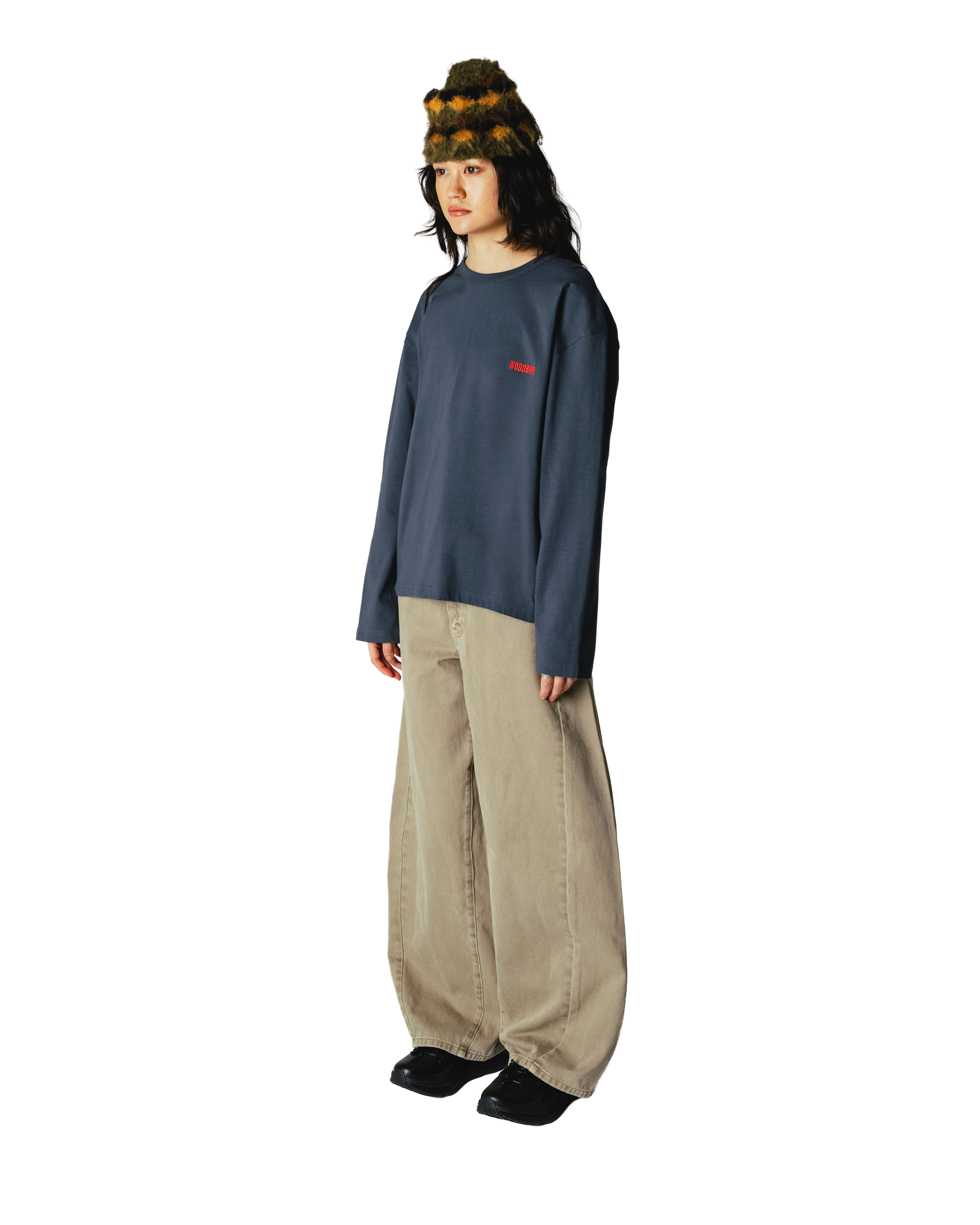 Woodbird Female WBJoul LS Mono Tee T-Shirts Slate Blue