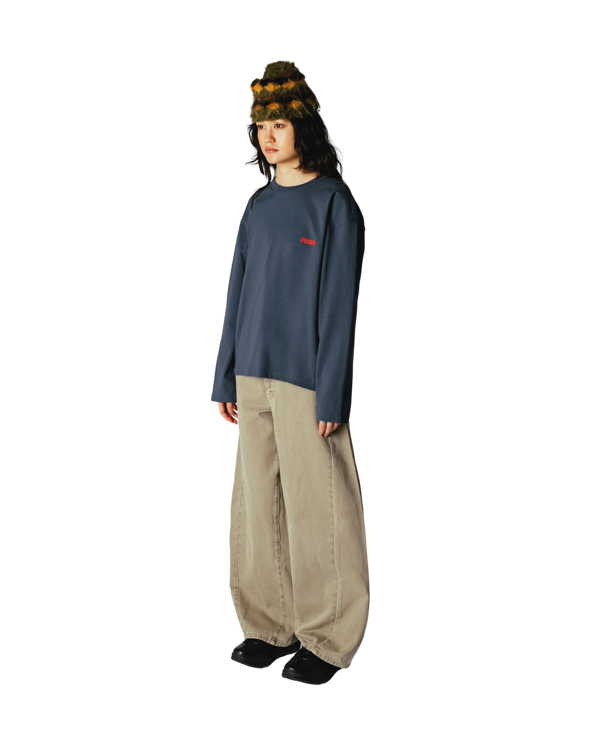 Woodbird Female WBJoul LS Mono Tee T-Shirts Slate Blue