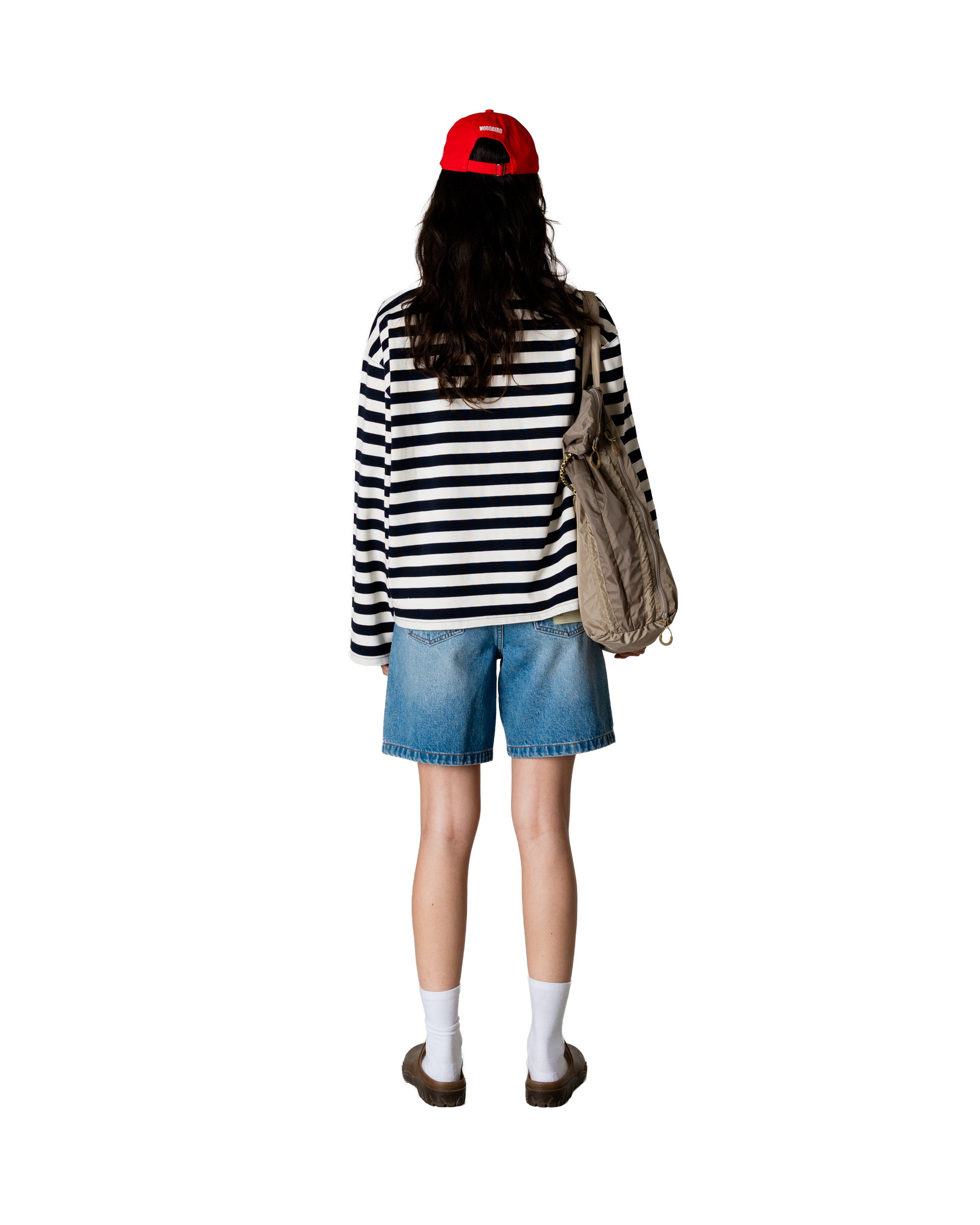 Woodbird Female WBJoul Wide Sleeve Stripe Tee T-Shirts Navy-White