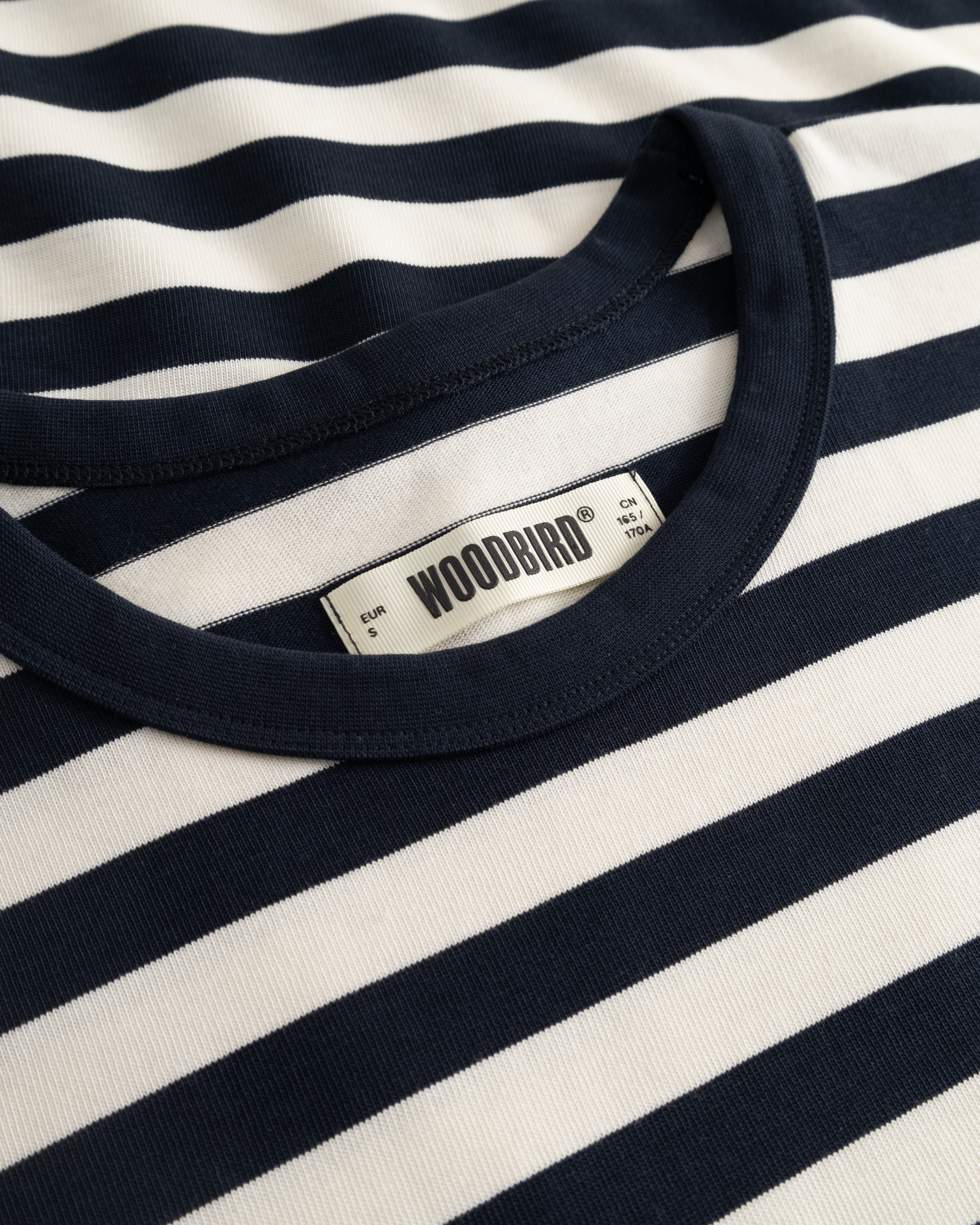 Woodbird Female WBJoul Wide Sleeve Stripe Tee T-Shirts Navy-White