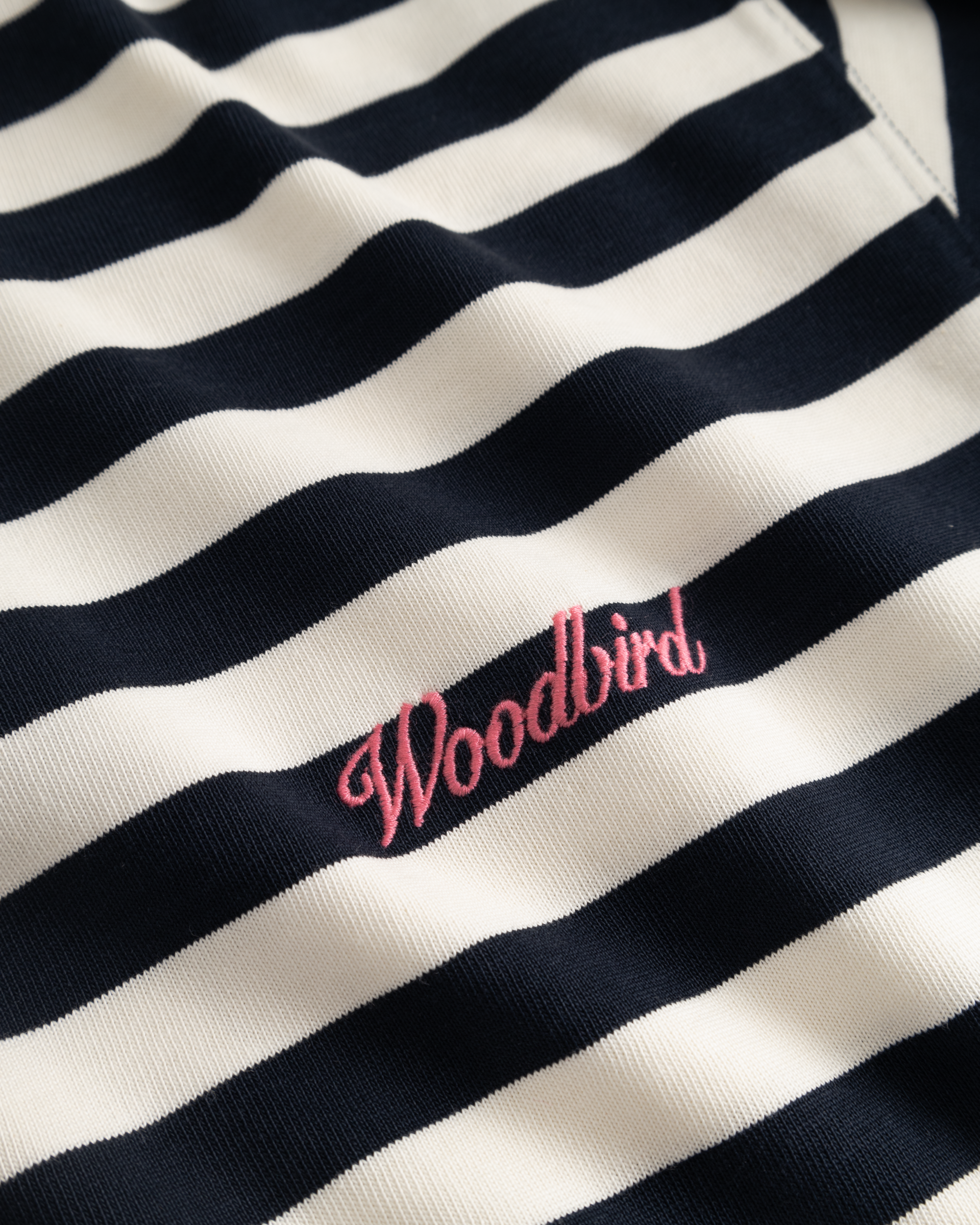 Woodbird Female WBJoul Wide Sleeve Stripe Tee T-Shirts Navy-White