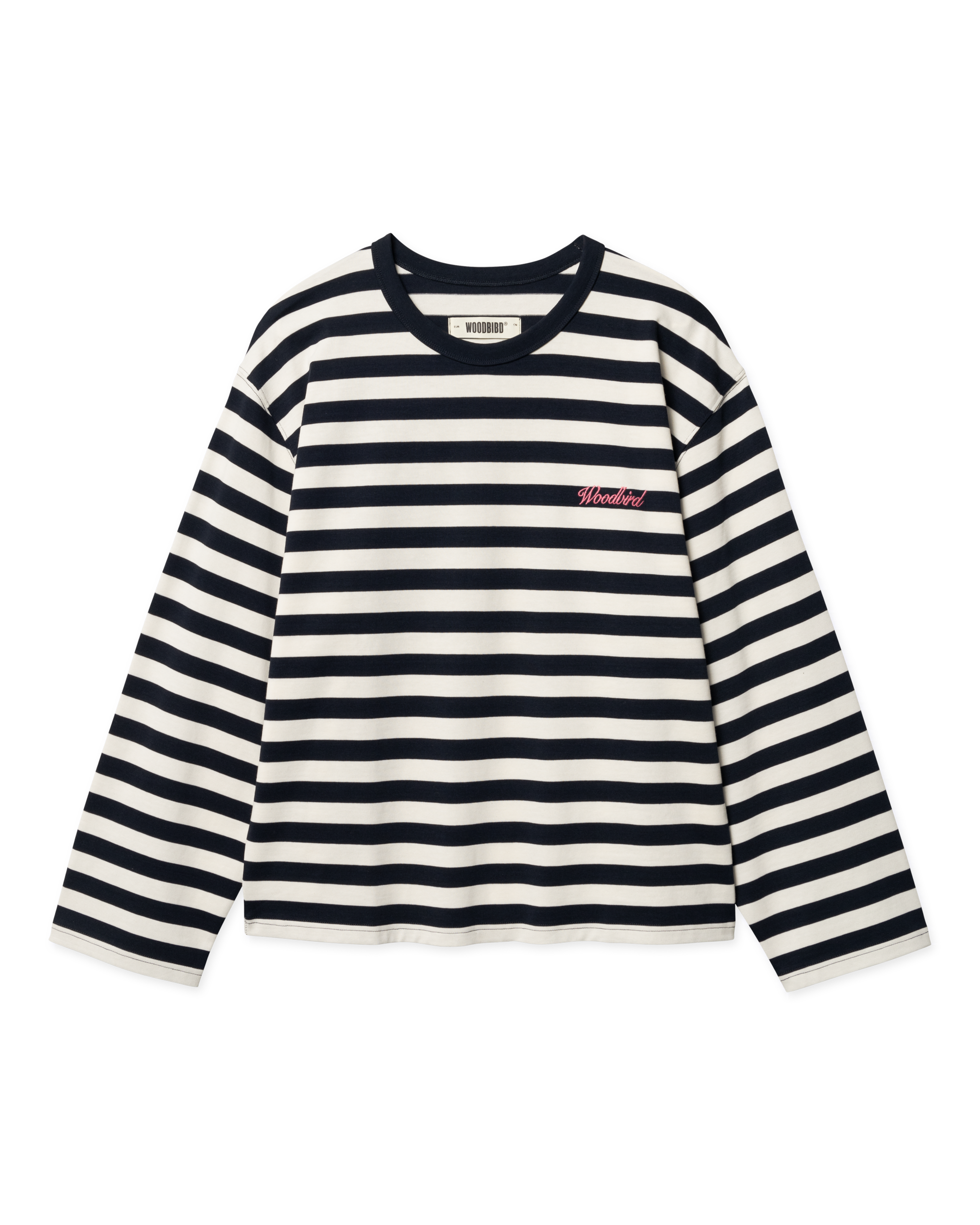 Woodbird Female WBJoul Wide Sleeve Stripe Tee T-Shirts Navy-White