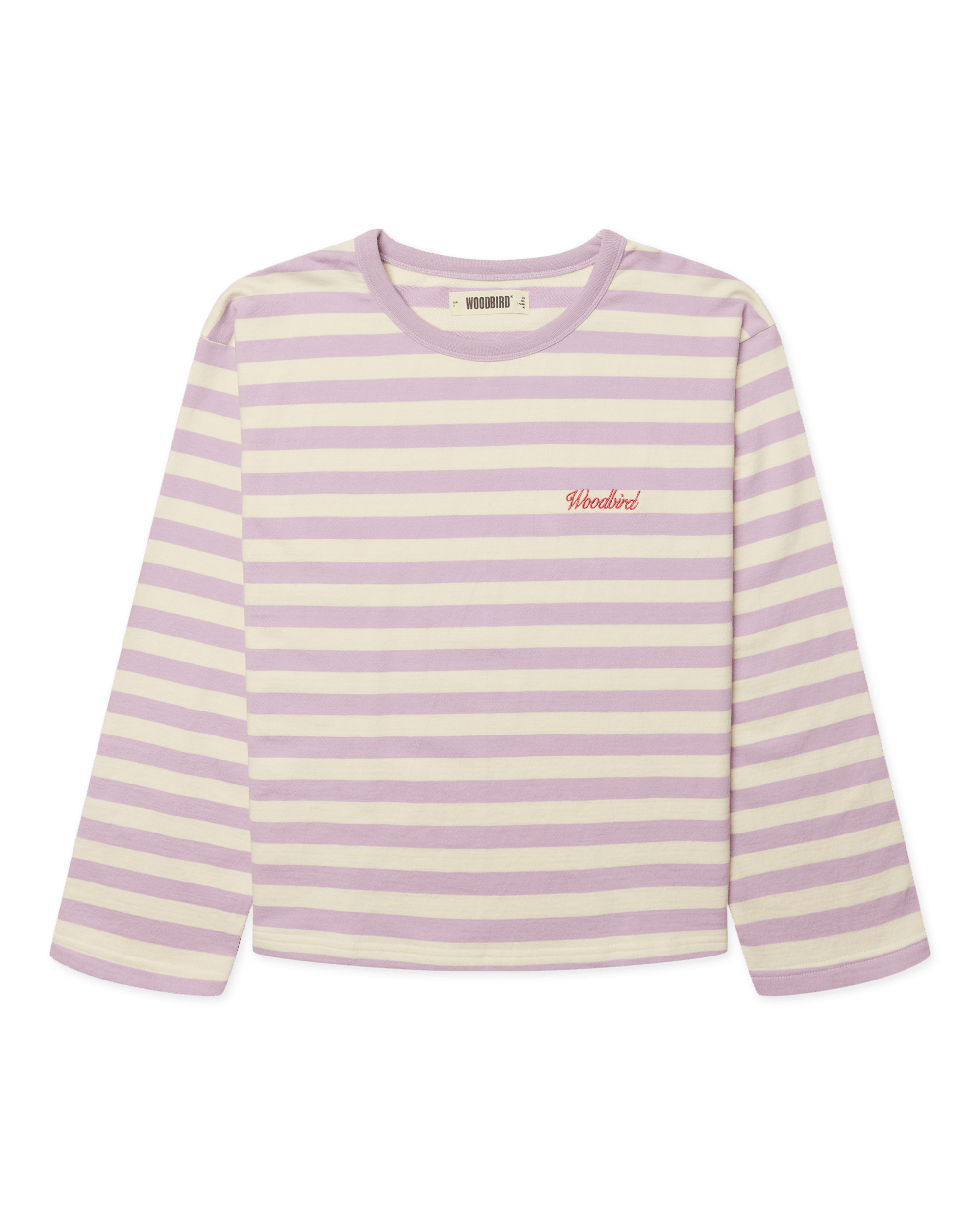 Woodbird Female WBJoul Wide Sleeve Stripe Tee T-Shirts White-Pink