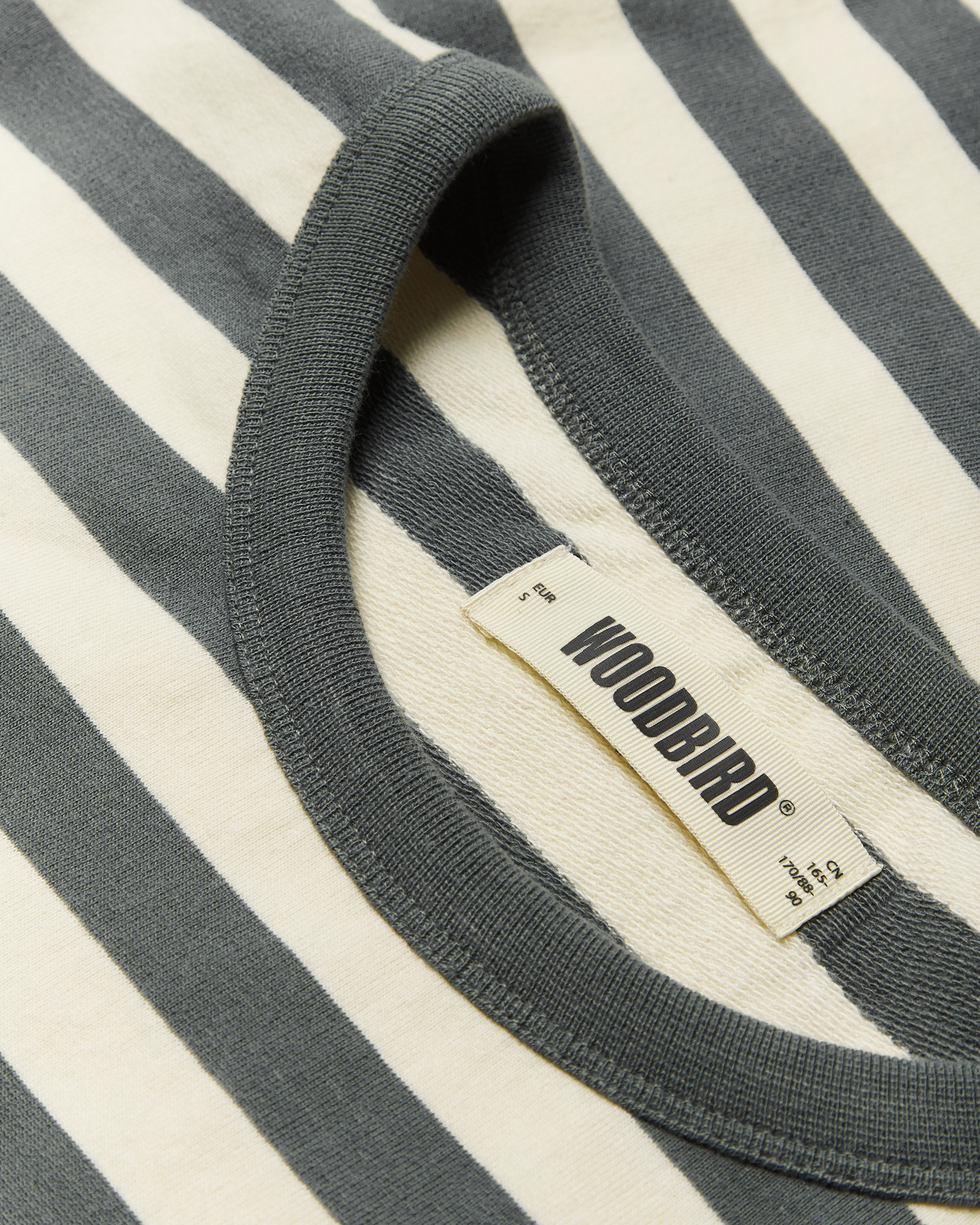 Woodbird Female WBJoul Wide Sleeve Stripe Tee T-Shirts White-Slate Blue