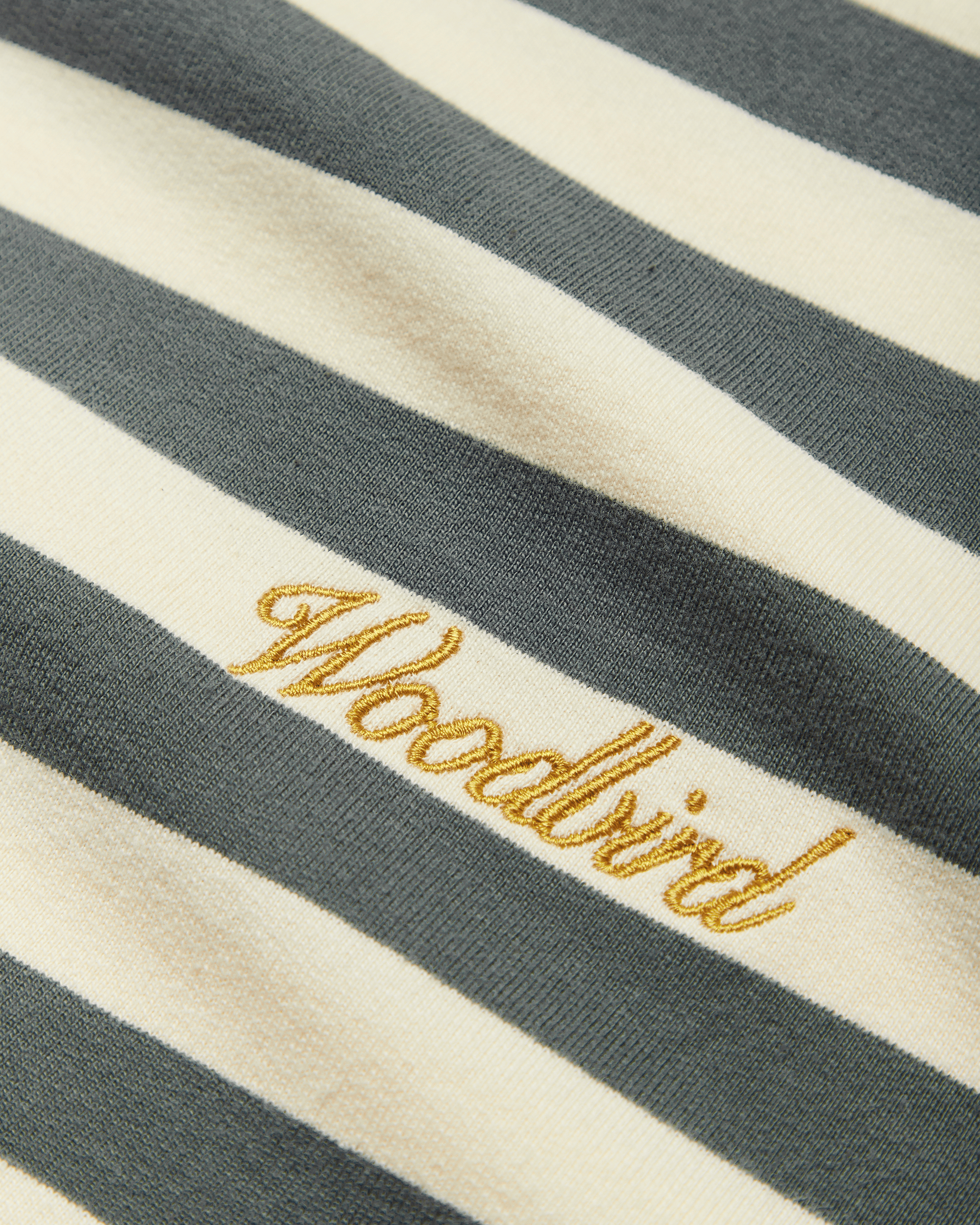 Woodbird Female WBJoul Wide Sleeve Stripe Tee T-Shirts White-Slate Blue