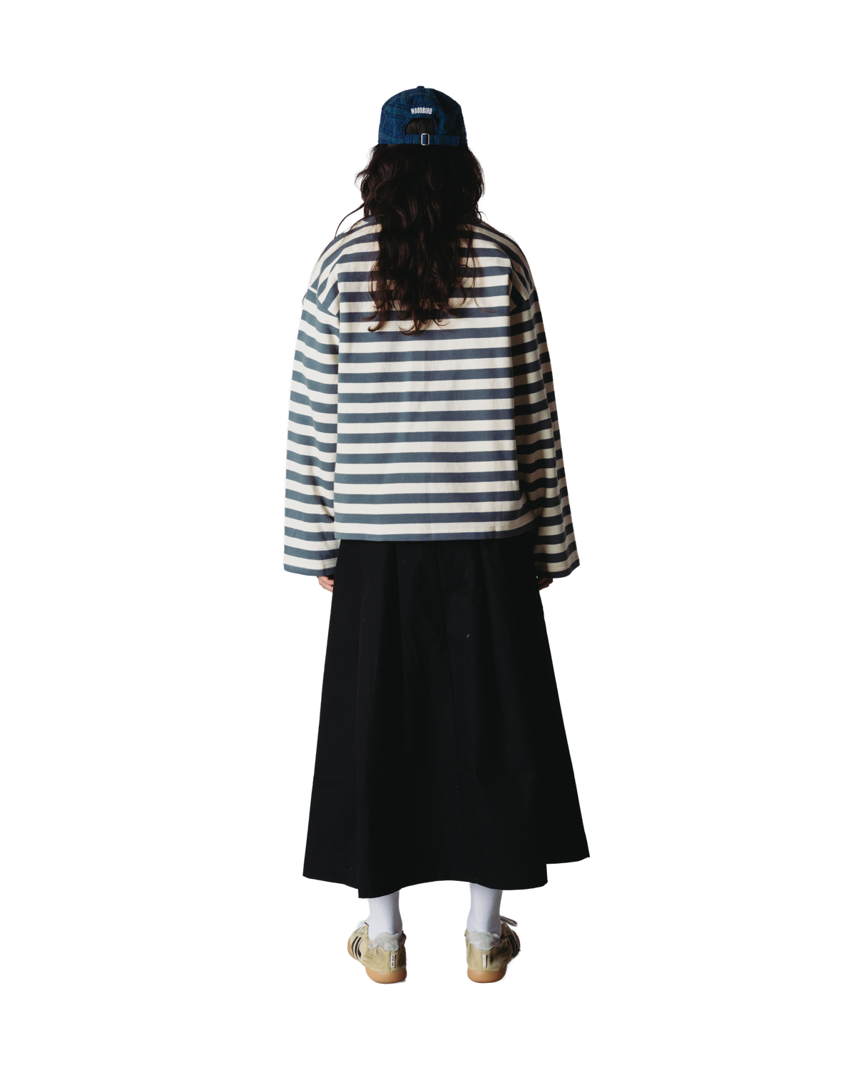 Woodbird Female WBJoul Wide Sleeve Stripe Tee T-Shirts White-Slate Blue