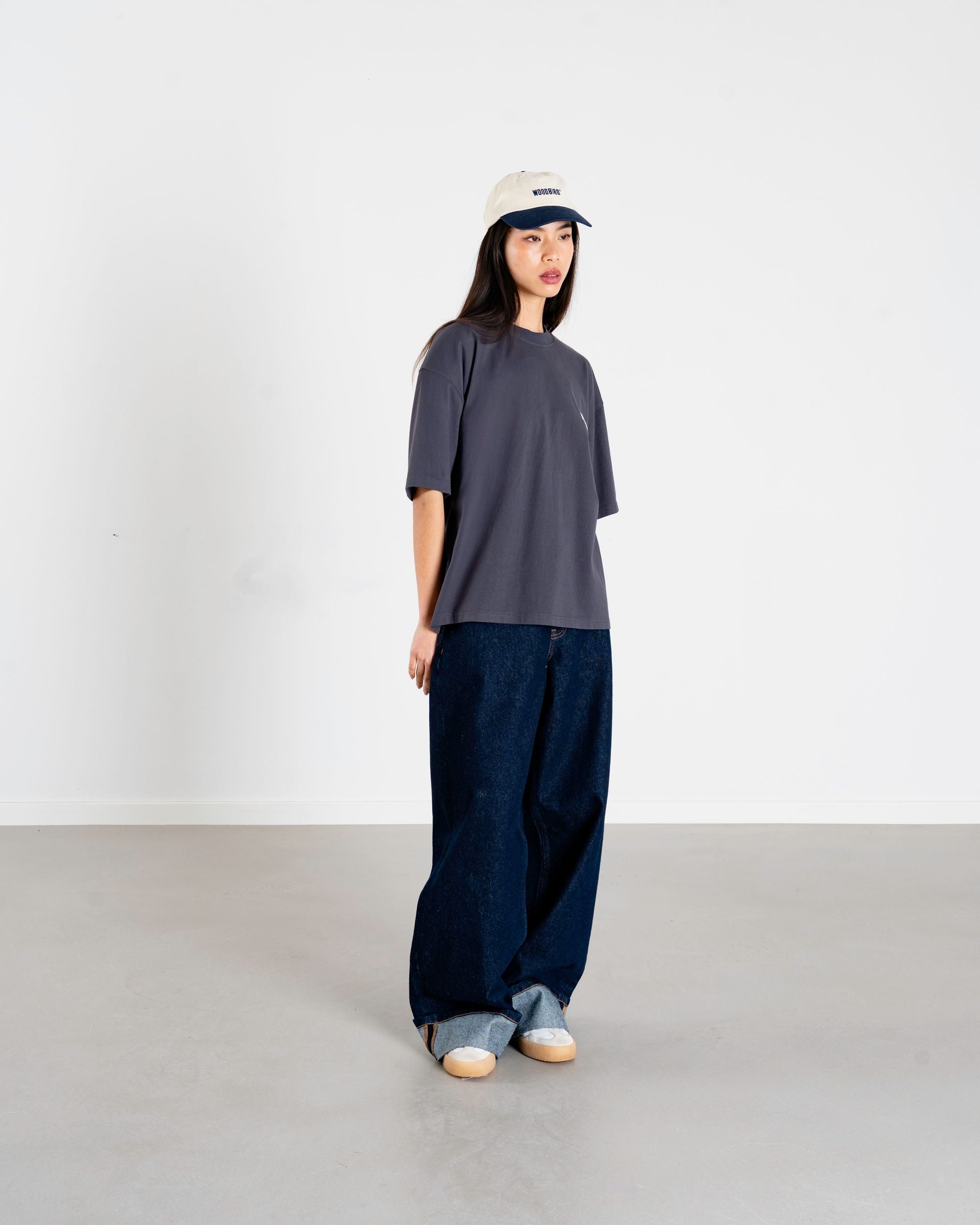 Woodbird Female WBJuno Founded tee T-Shirts Asphalt
