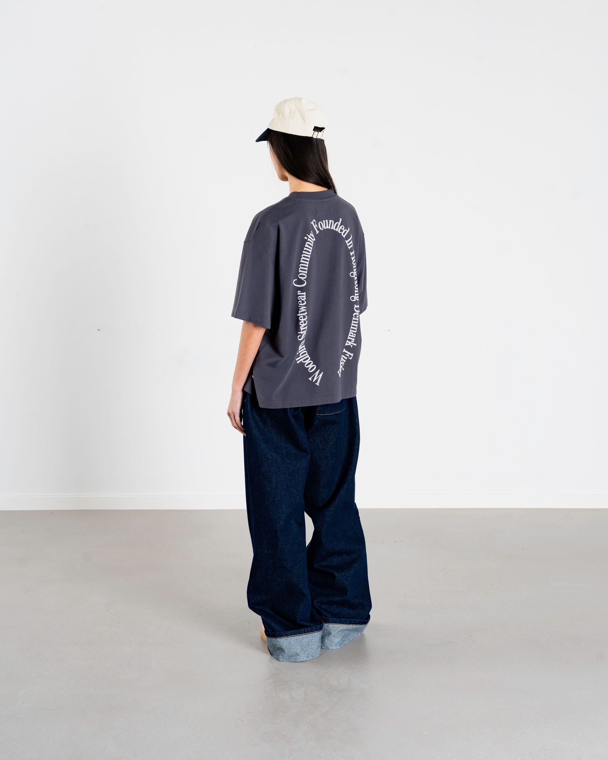 Woodbird Female WBJuno Founded tee T-Shirts Asphalt