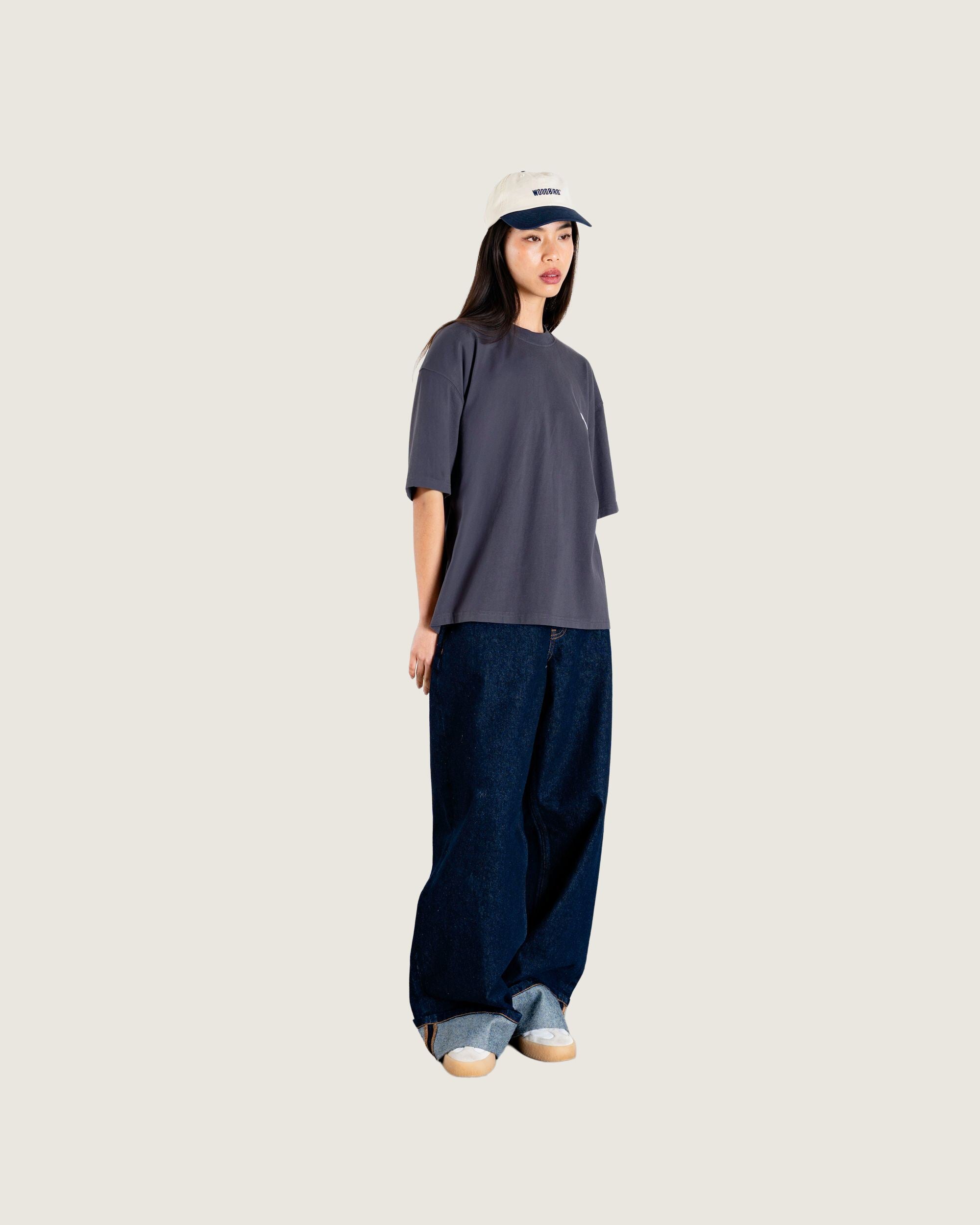 Woodbird Female WBJuno Founded tee T-Shirts Asphalt