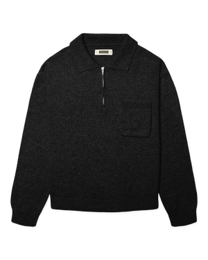 Woodbird WBKang 1/2 Zip Polo Knits Black