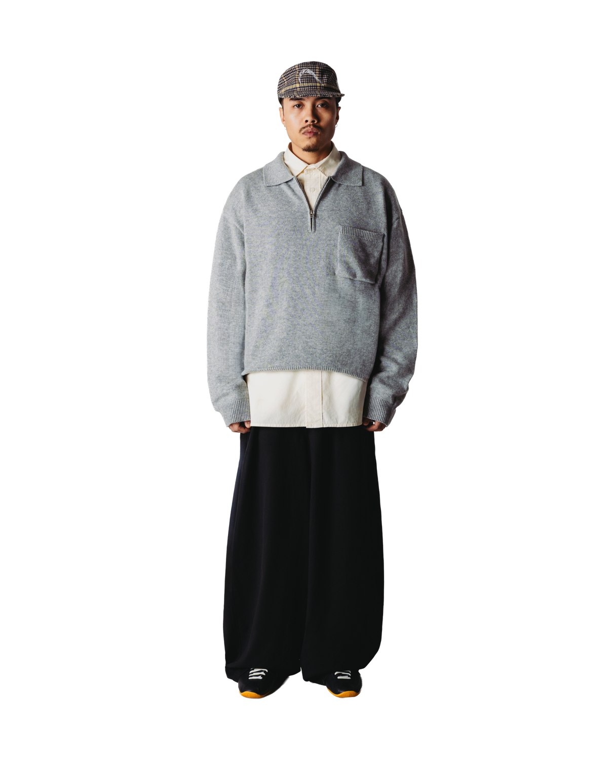 Woodbird WBKang 1/2 Zip Polo Knits Grey