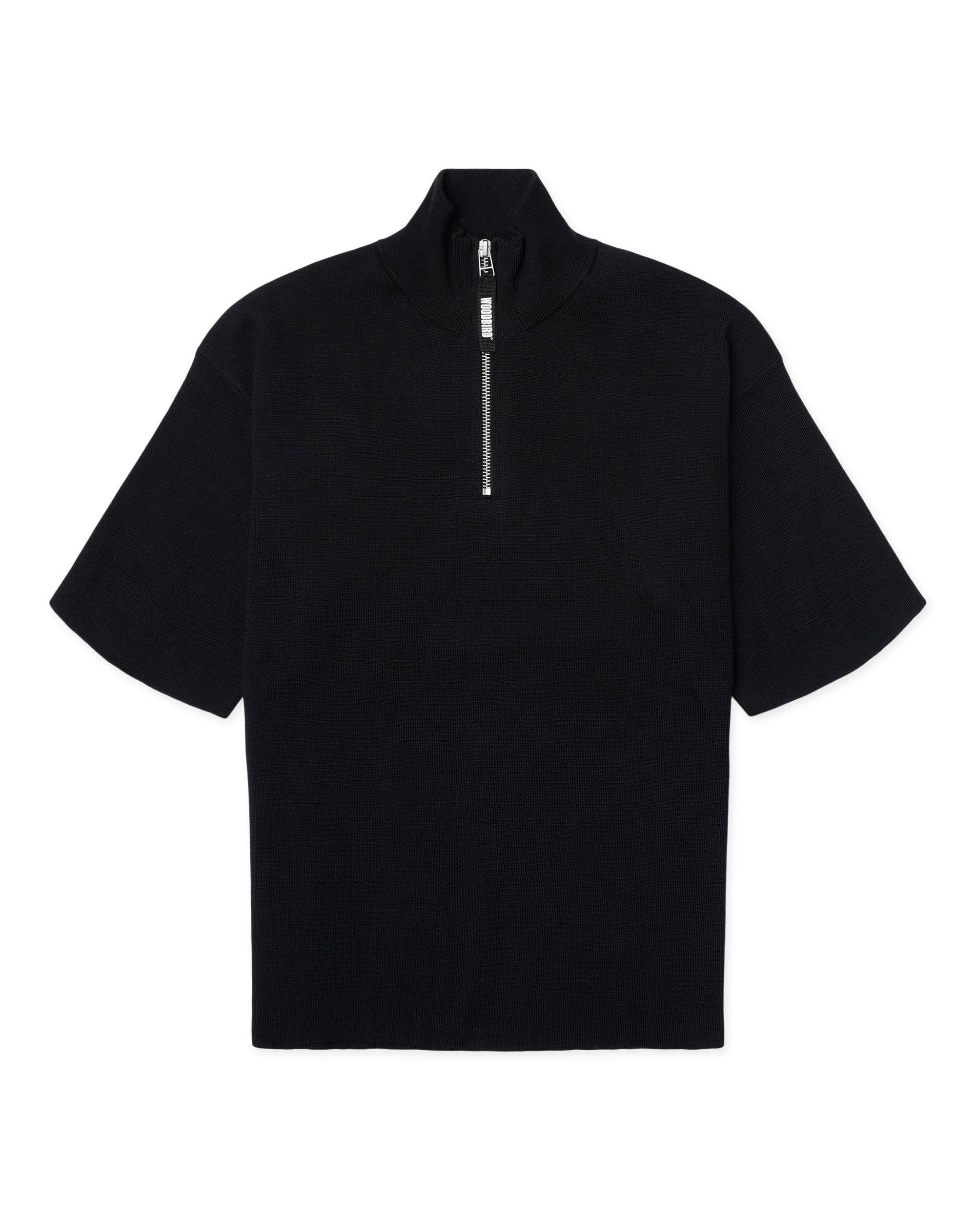 Woodbird Female WBKimchi SS 1/2 Zip Knits Black