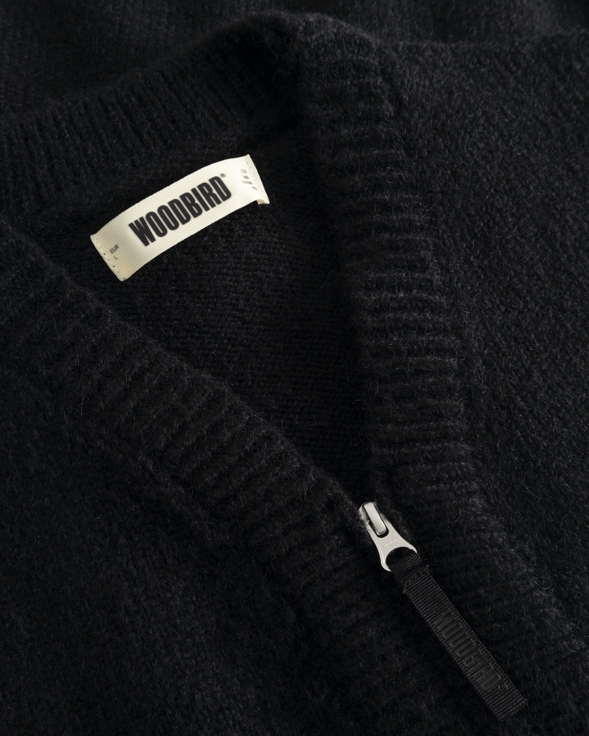 Woodbird WBKoon Zip Whole Cardigan Knits Black