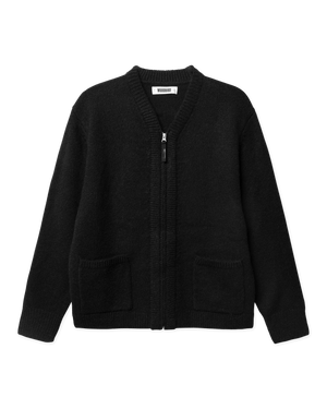 Woodbird WBKoon Zip Whole Cardigan Knits Black