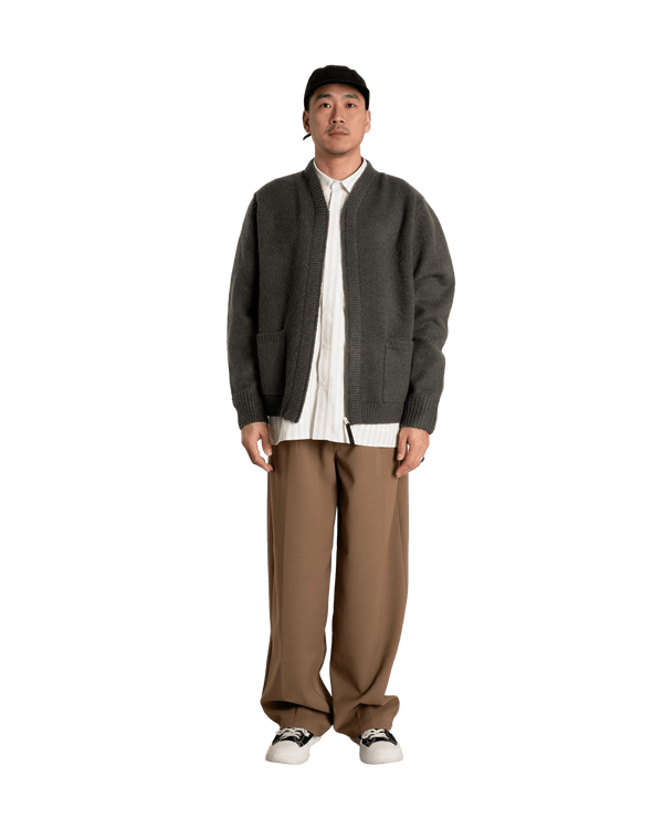 Woodbird WBKoon Zip Whole Cardigan Knits Medium Grey