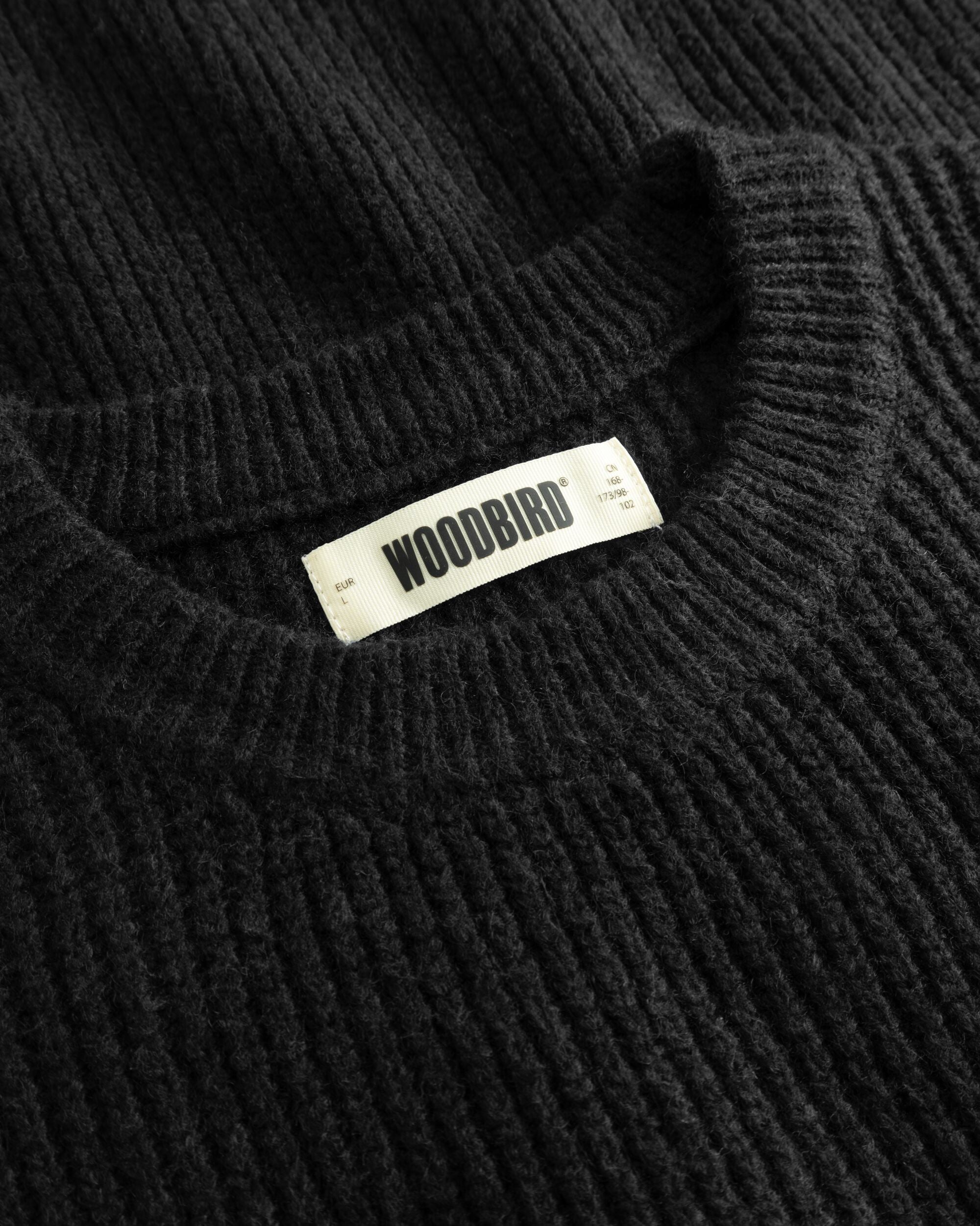 Woodbird WBKurt Fuzzy Knit Knits Black