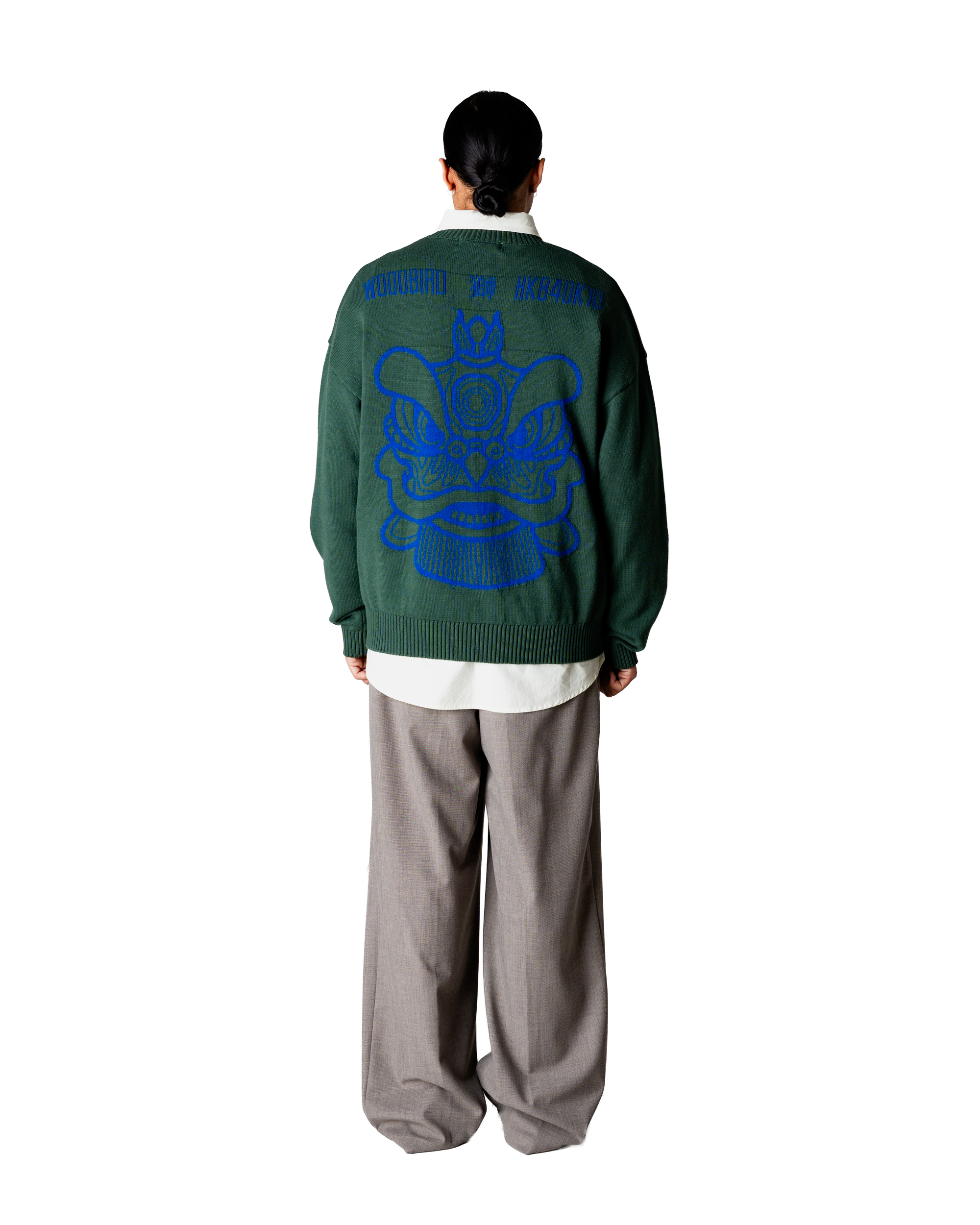 Woodbird WBKurt Lion Crew Knits Pine Green