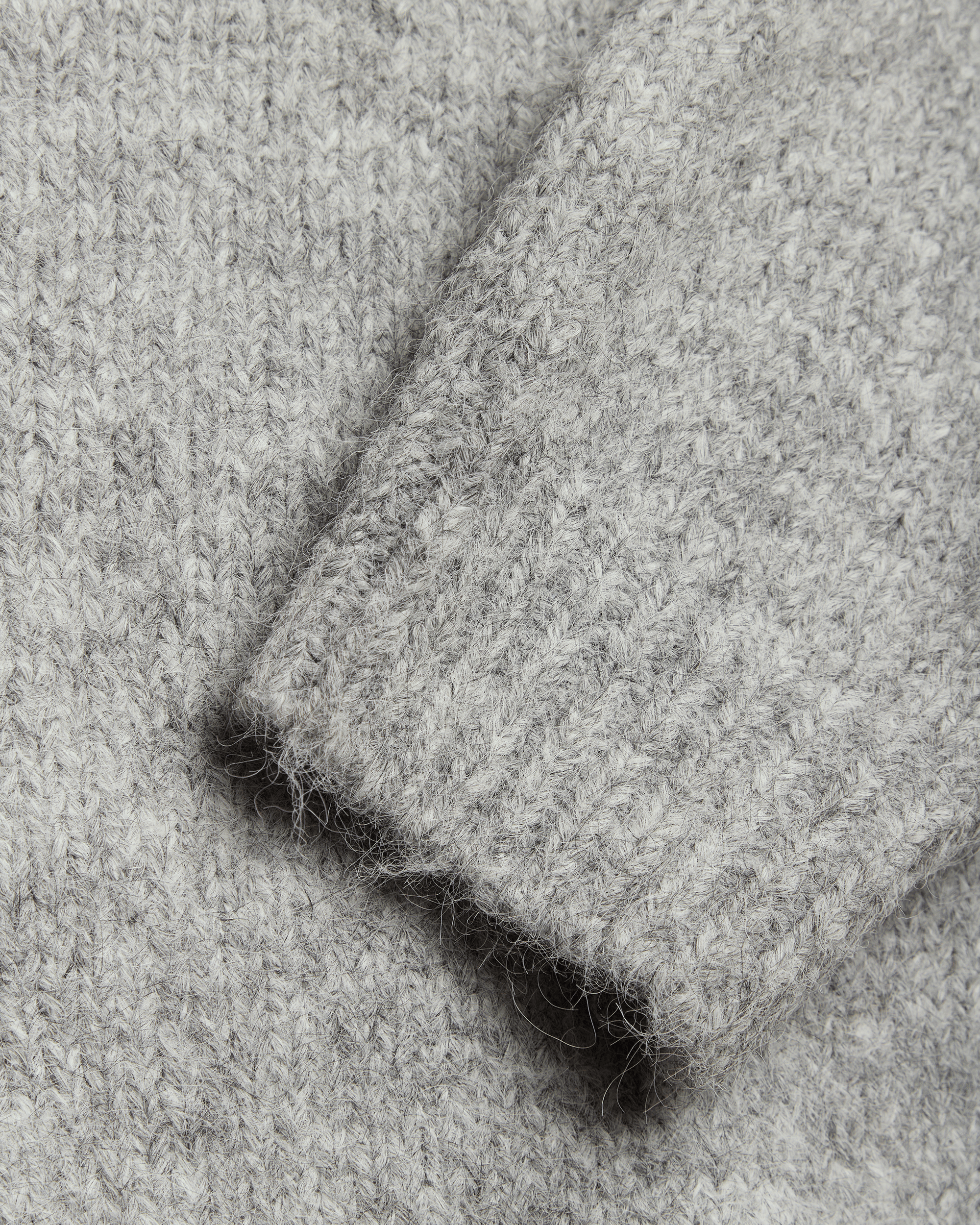 Woodbird WBKurt Mohairy Crew Knits Dark Grey Melange