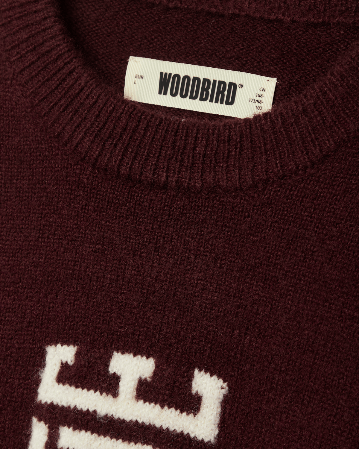 Woodbird WBKurt Monogram Crew Knits Fudge-Off White