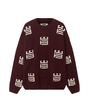 Woodbird WBKurt Monogram Crew Knits Fudge-Off White