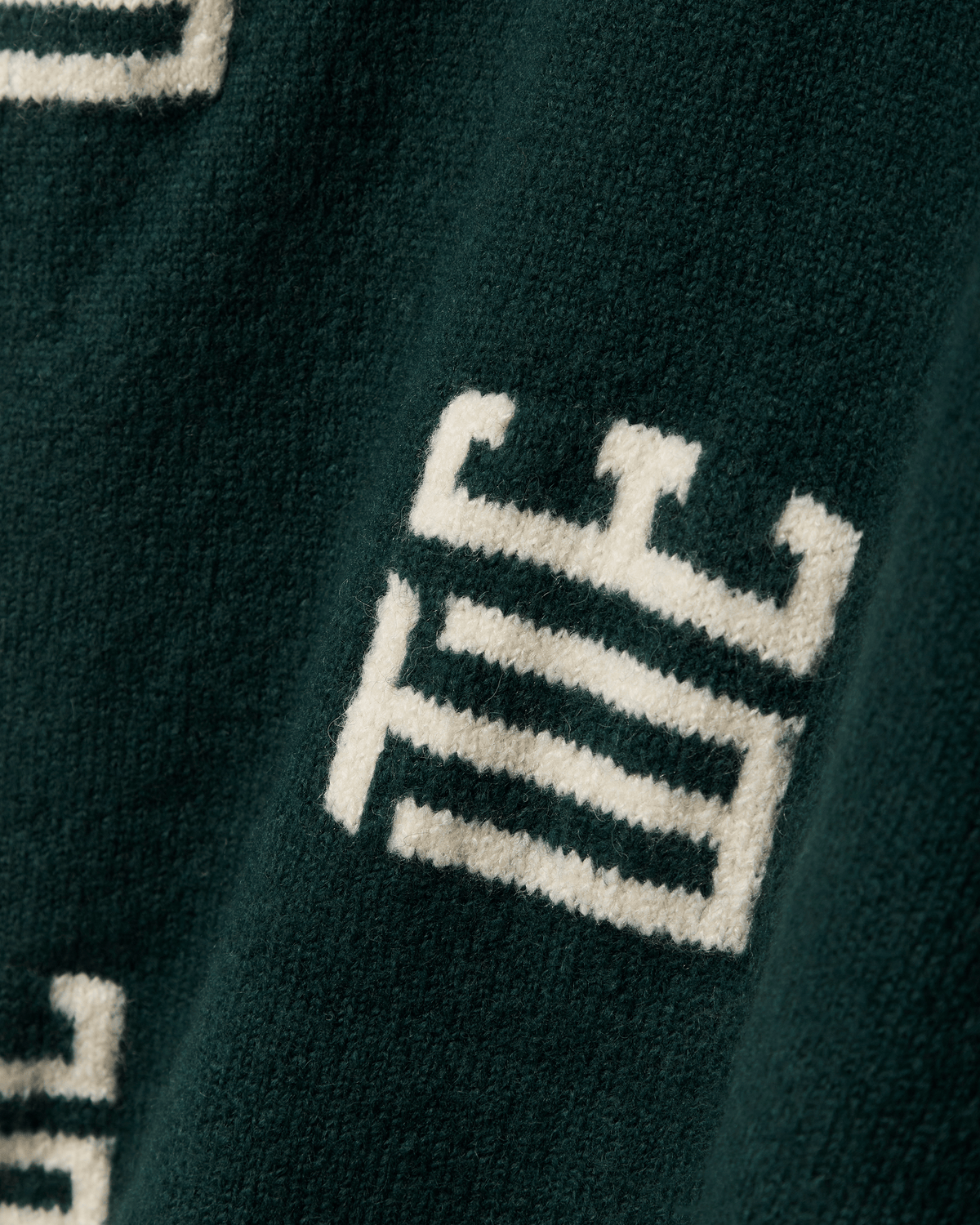 Woodbird WBKurt Monogram Crew Knits Green-Off White
