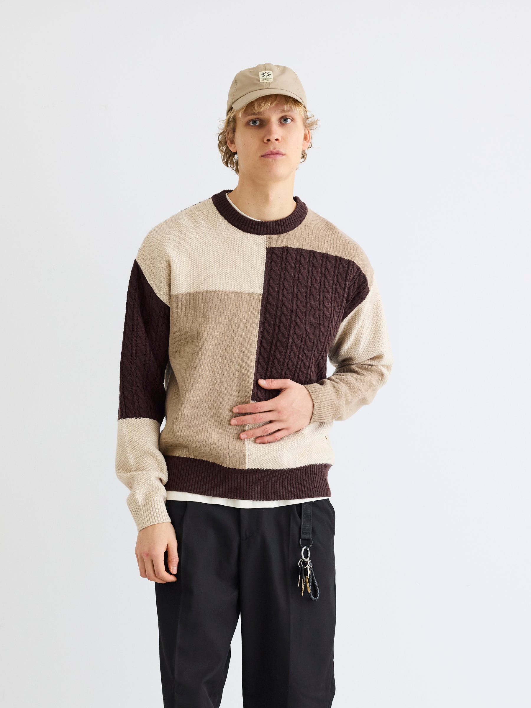 Woodbird WBKurt Patch Knit Knits Brown