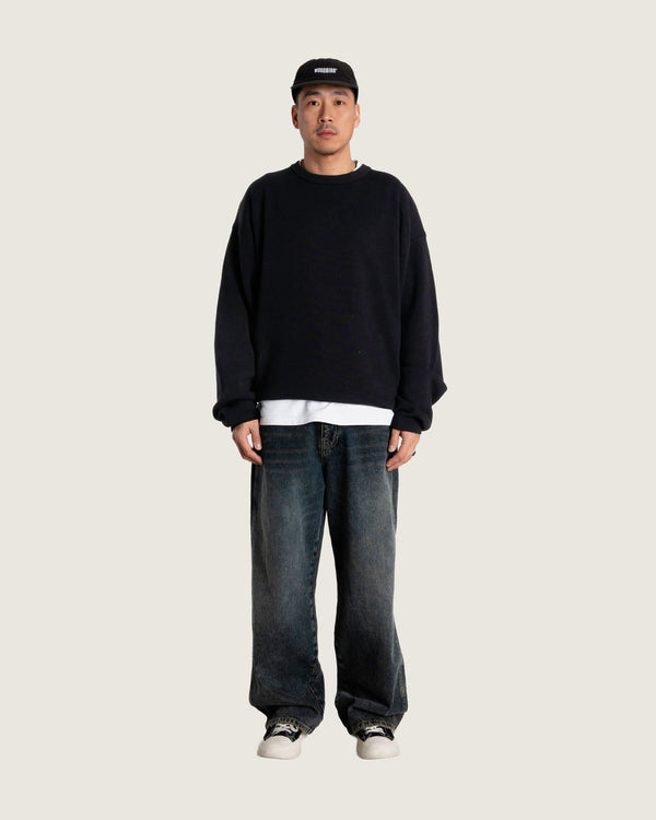 Woodbird WBKurt Wobbly Crew Knits Black