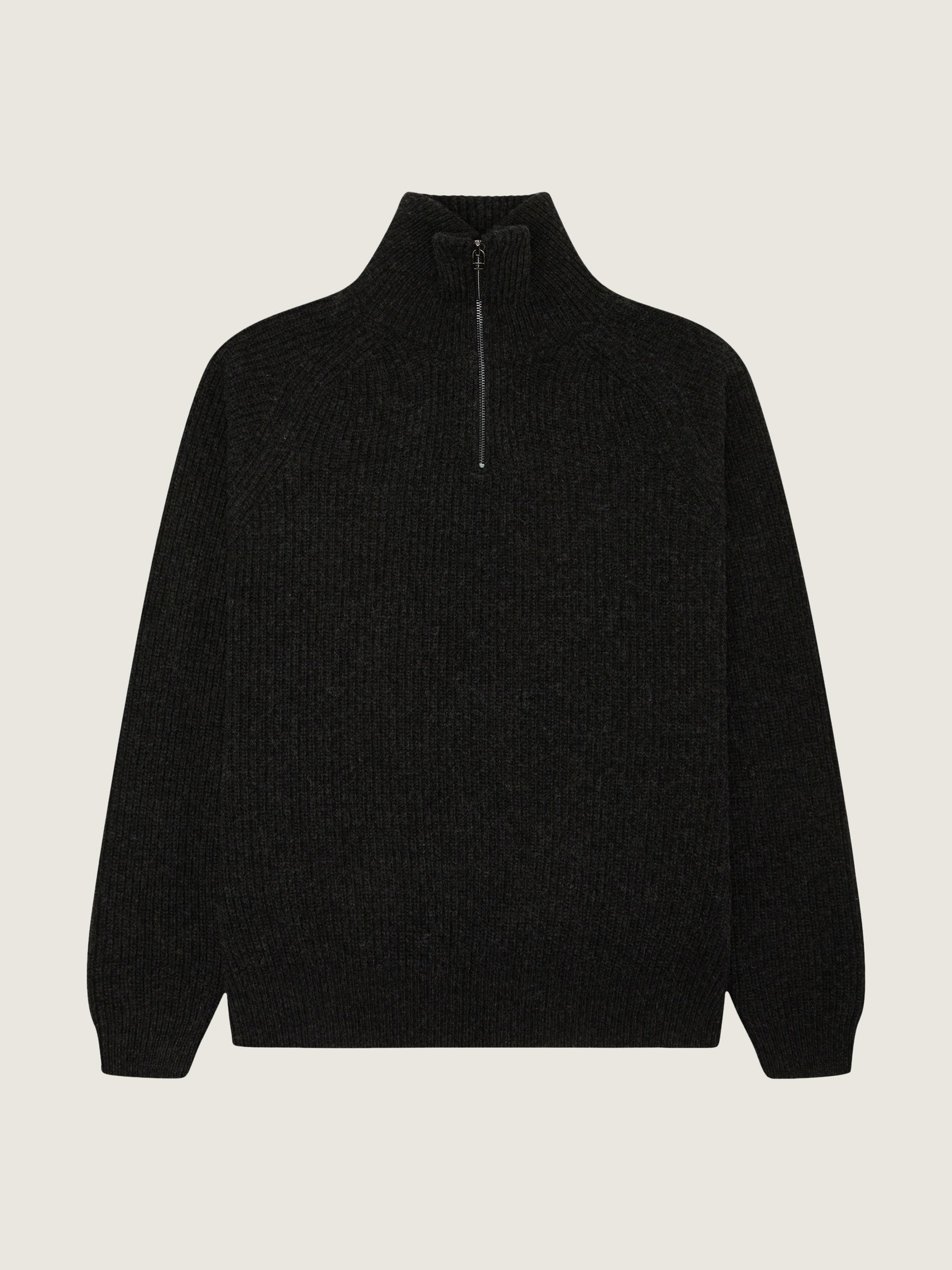 Woodbird WBLass Wool Half-Zip Knits Black Melange