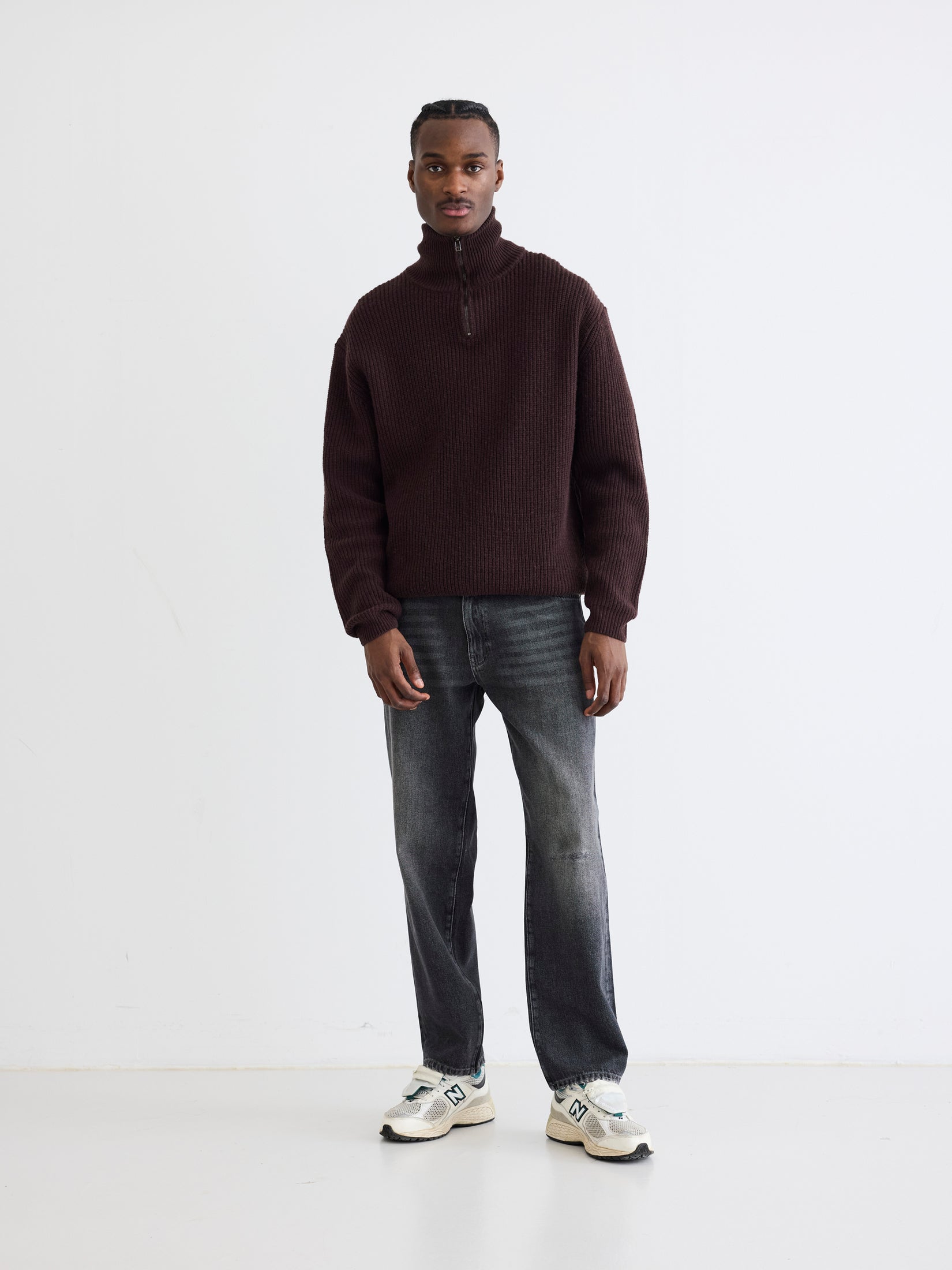 Woodbird WBLass Wool Half-Zip Knits Brown