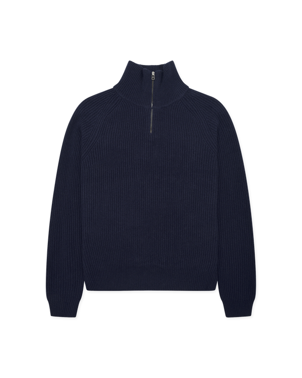 Woodbird WBLass Wool Half-Zip Knits Navy