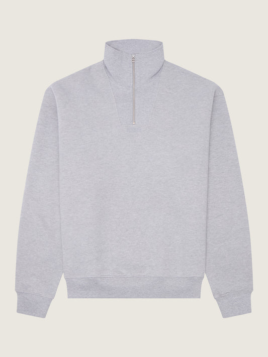 Woodbird WBLee Base Half Zip Sweats Light Grey Melange