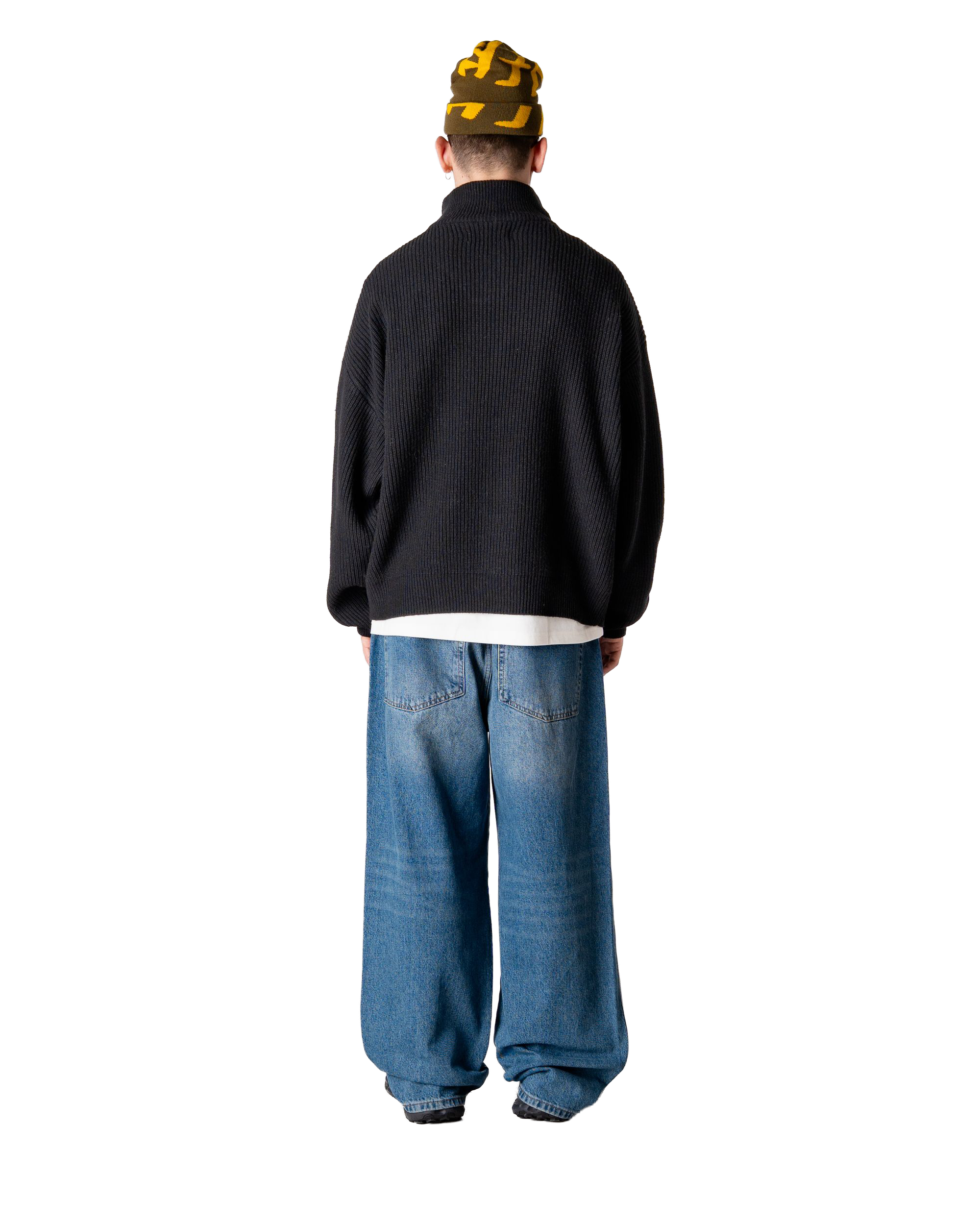 Woodbird WBLee Wool Knit Half Zip Knits Black