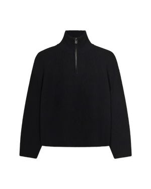 Woodbird WBLee Wool Knit Half Zip Knits Black