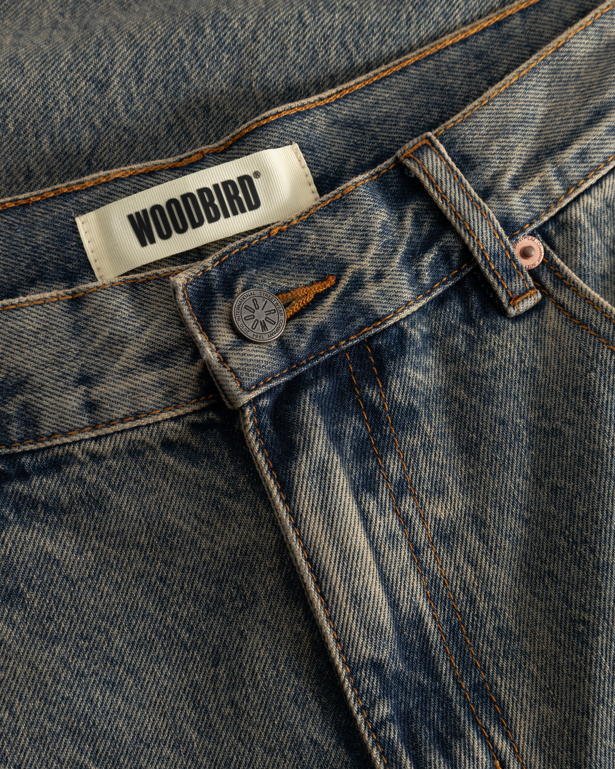 Woodbird WBLeroy Aged Jeans Jeans Dark Blue