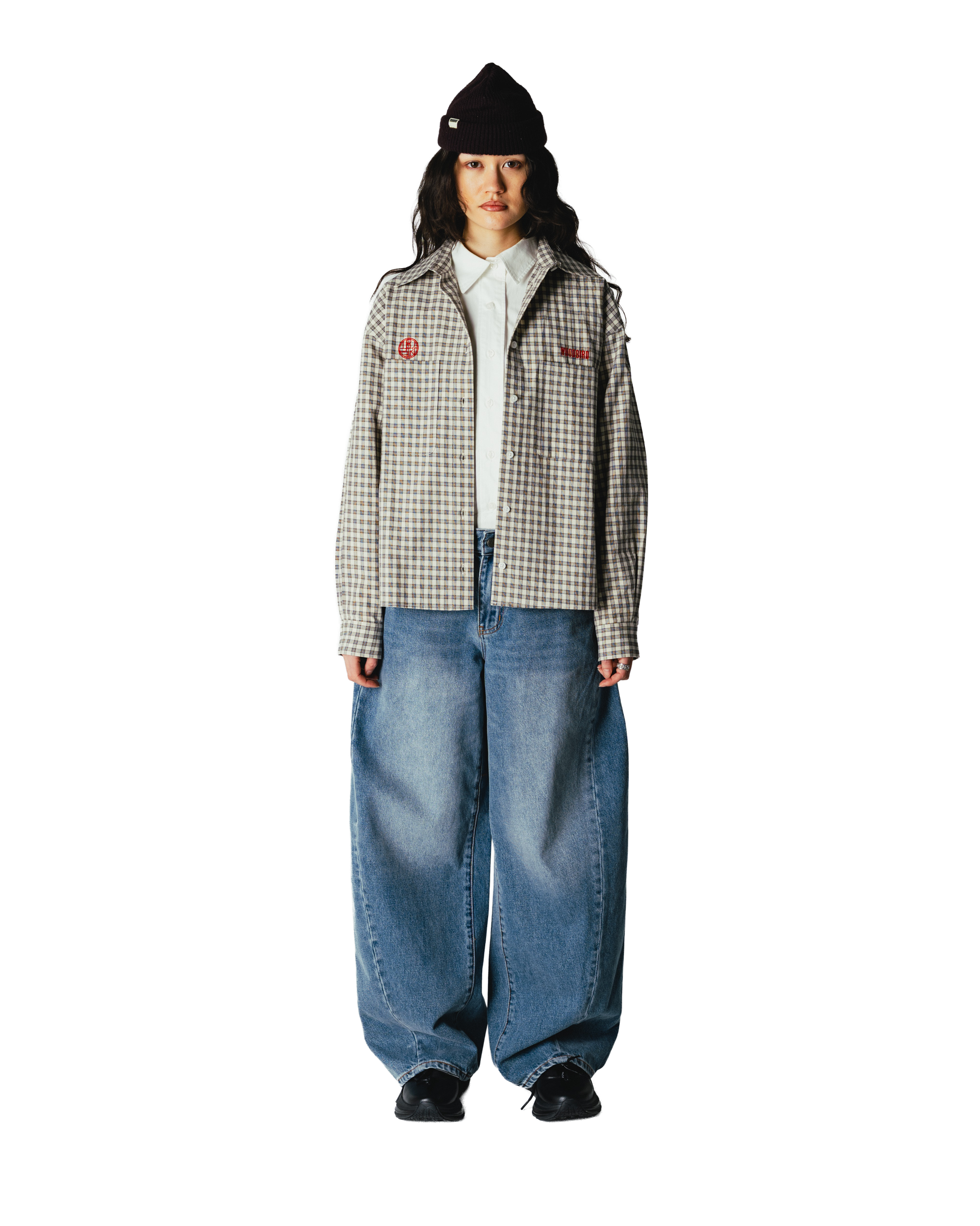 Woodbird Female WBLing EMB Check Shirt Shirts Off White