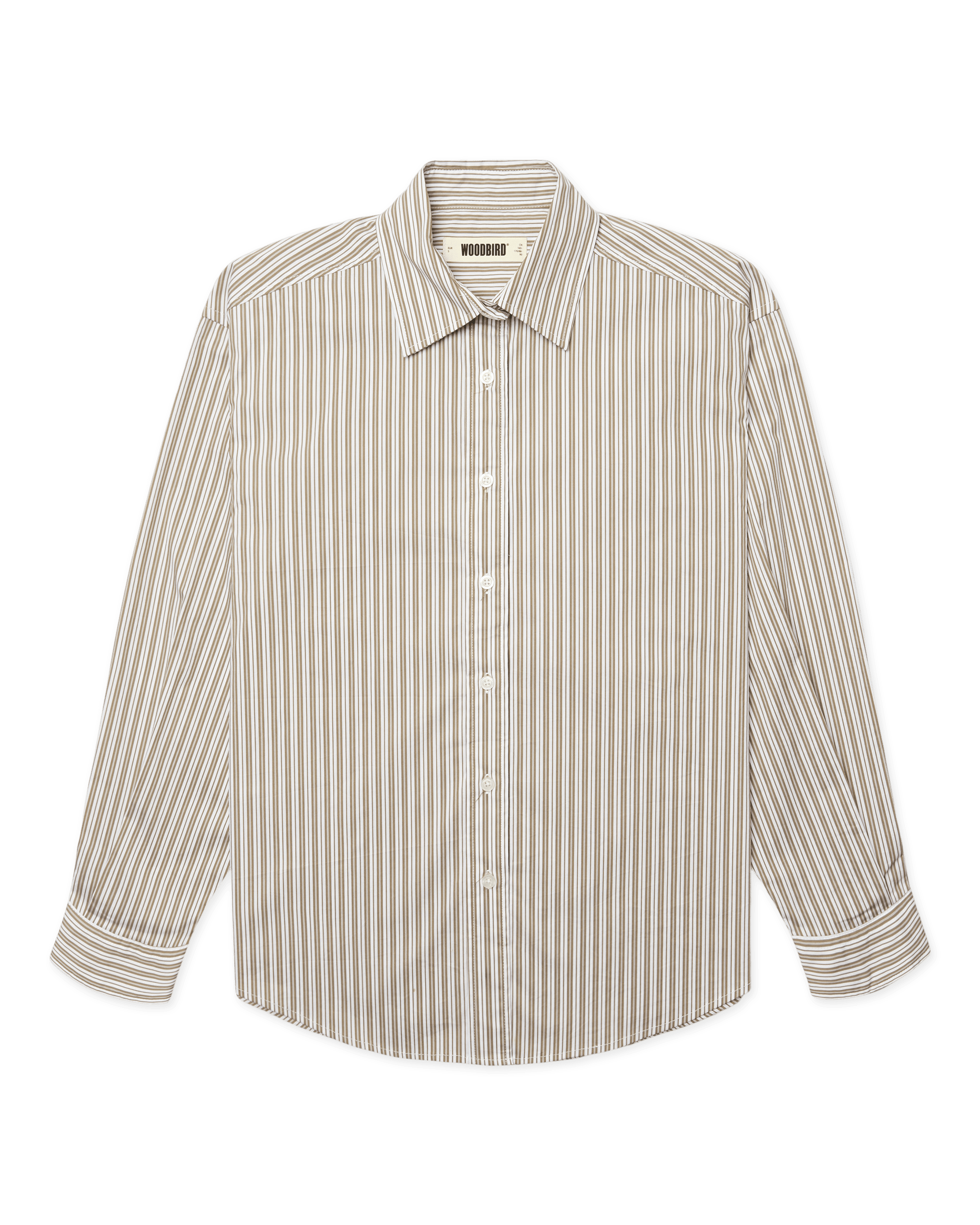 Woodbird Female WBLiva Stripe Shirt Shirts Taupe Brown