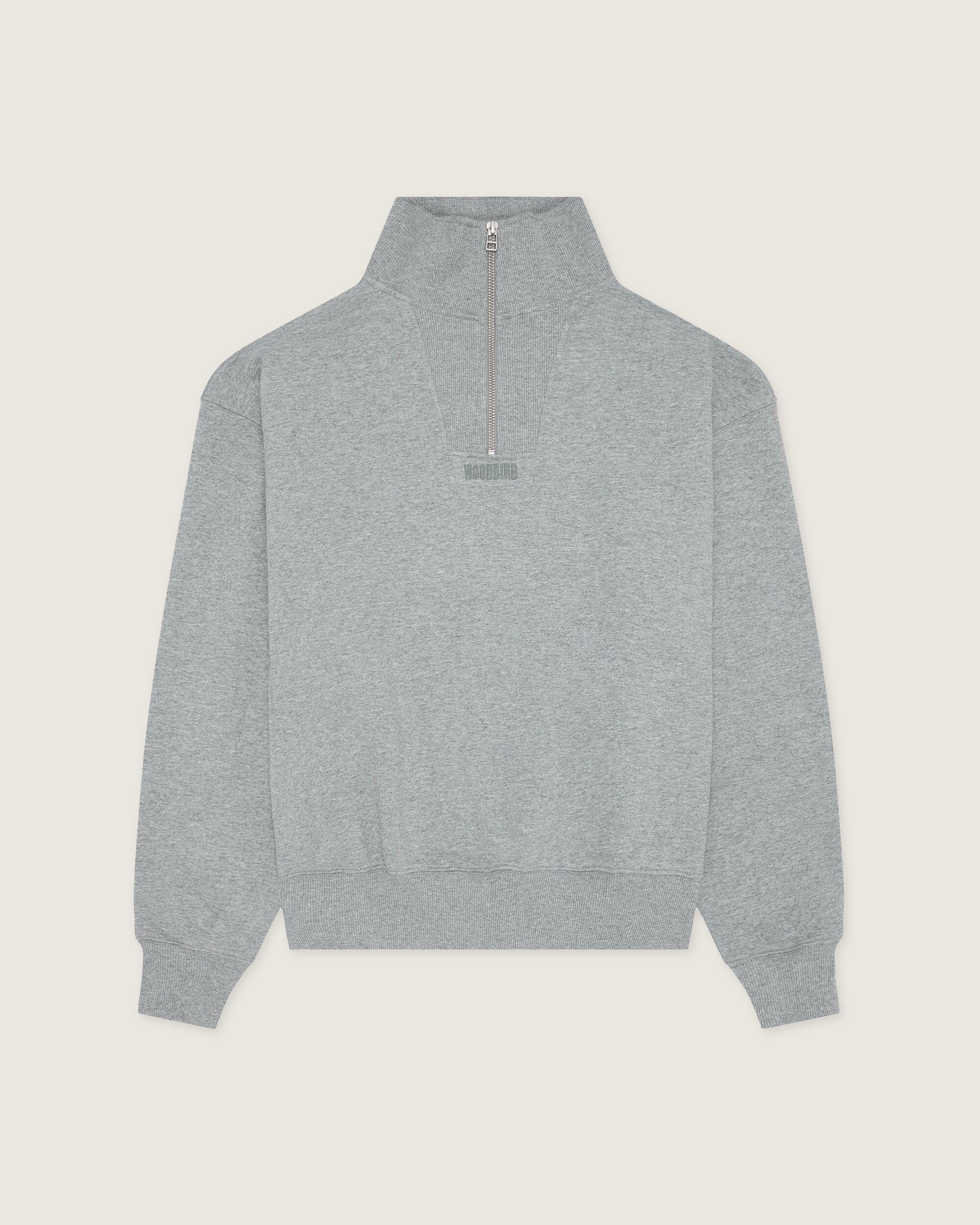 Woodbird Female WBLok Base Half Zip Sweats Light Grey Melange