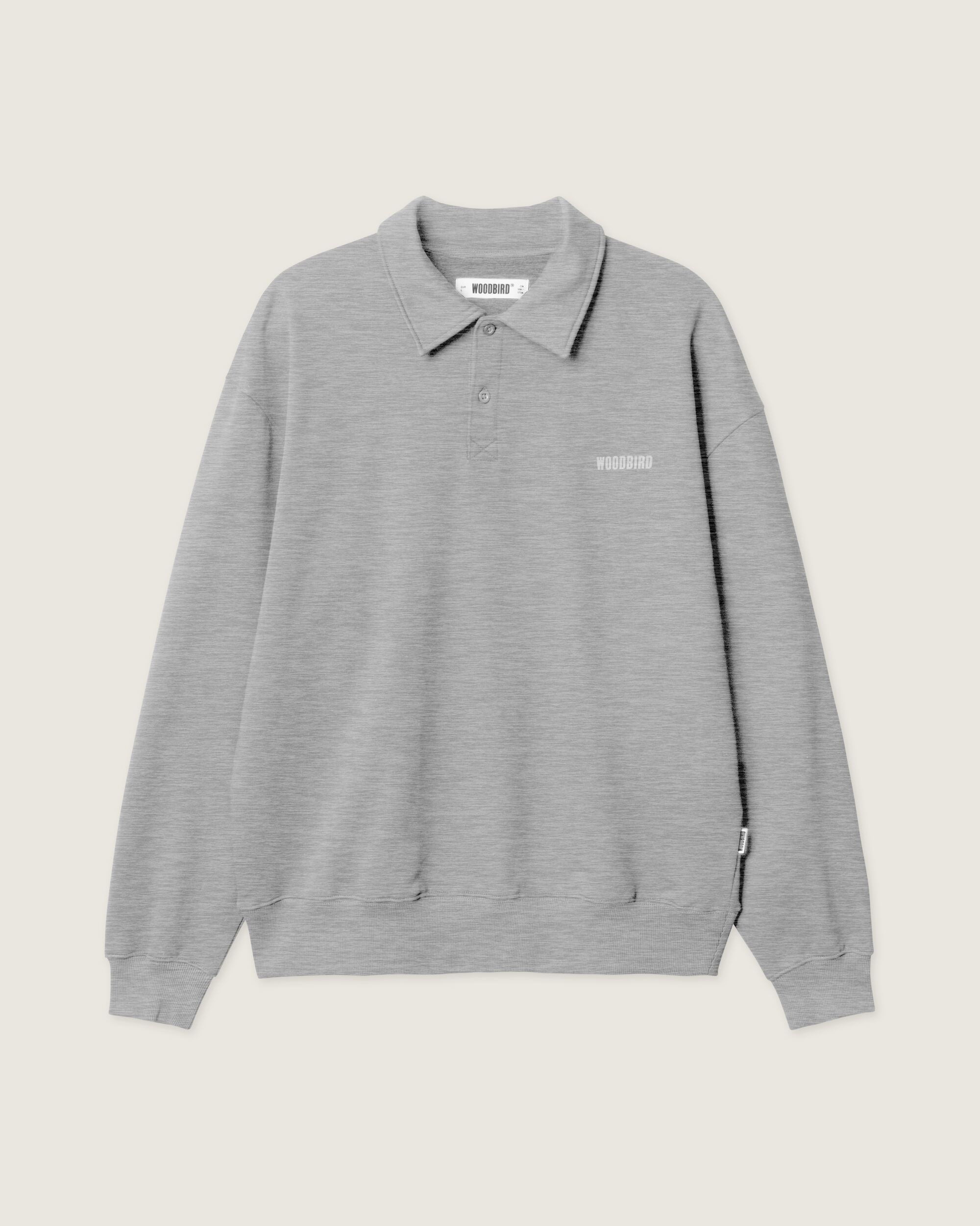 Woodbird WBLoke Base Polo Sweats Grey Melange