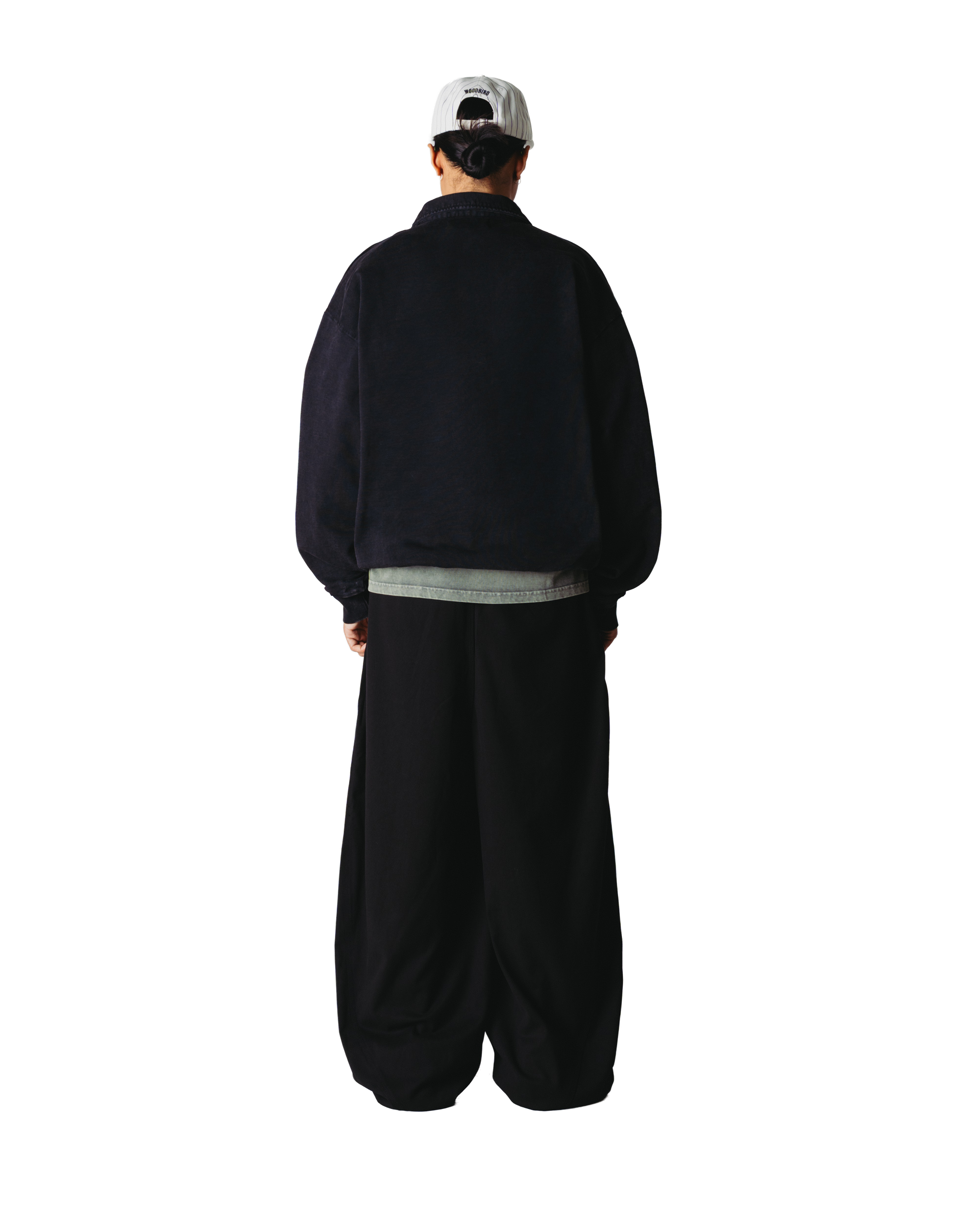 Woodbird WBLoke Washed Zip Polo Sweats Black