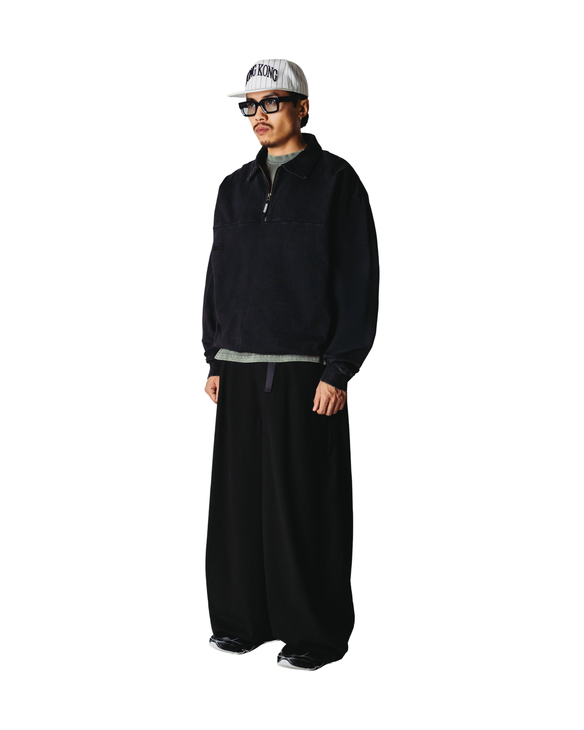 Woodbird WBLoke Washed Zip Polo Sweats Black