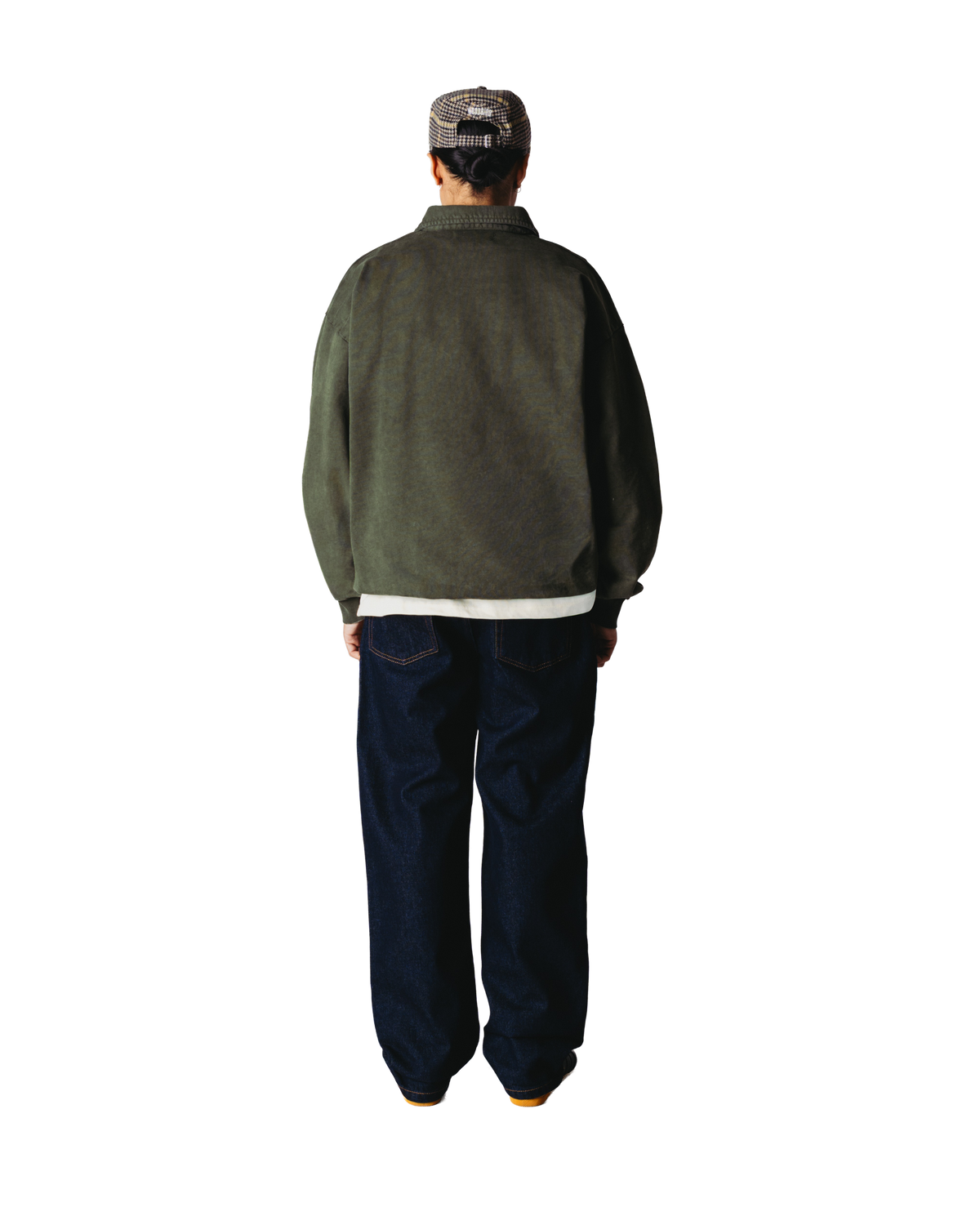 Woodbird WBLoke Washed Zip Polo Sweats Dark Olive