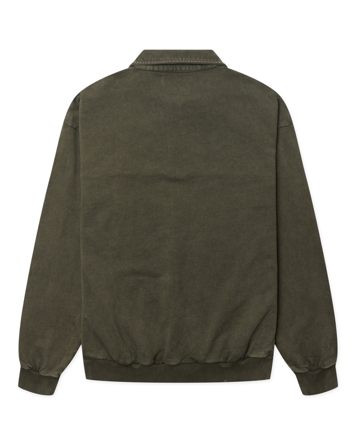 Woodbird WBLoke Washed Zip Polo Sweats Dark Olive