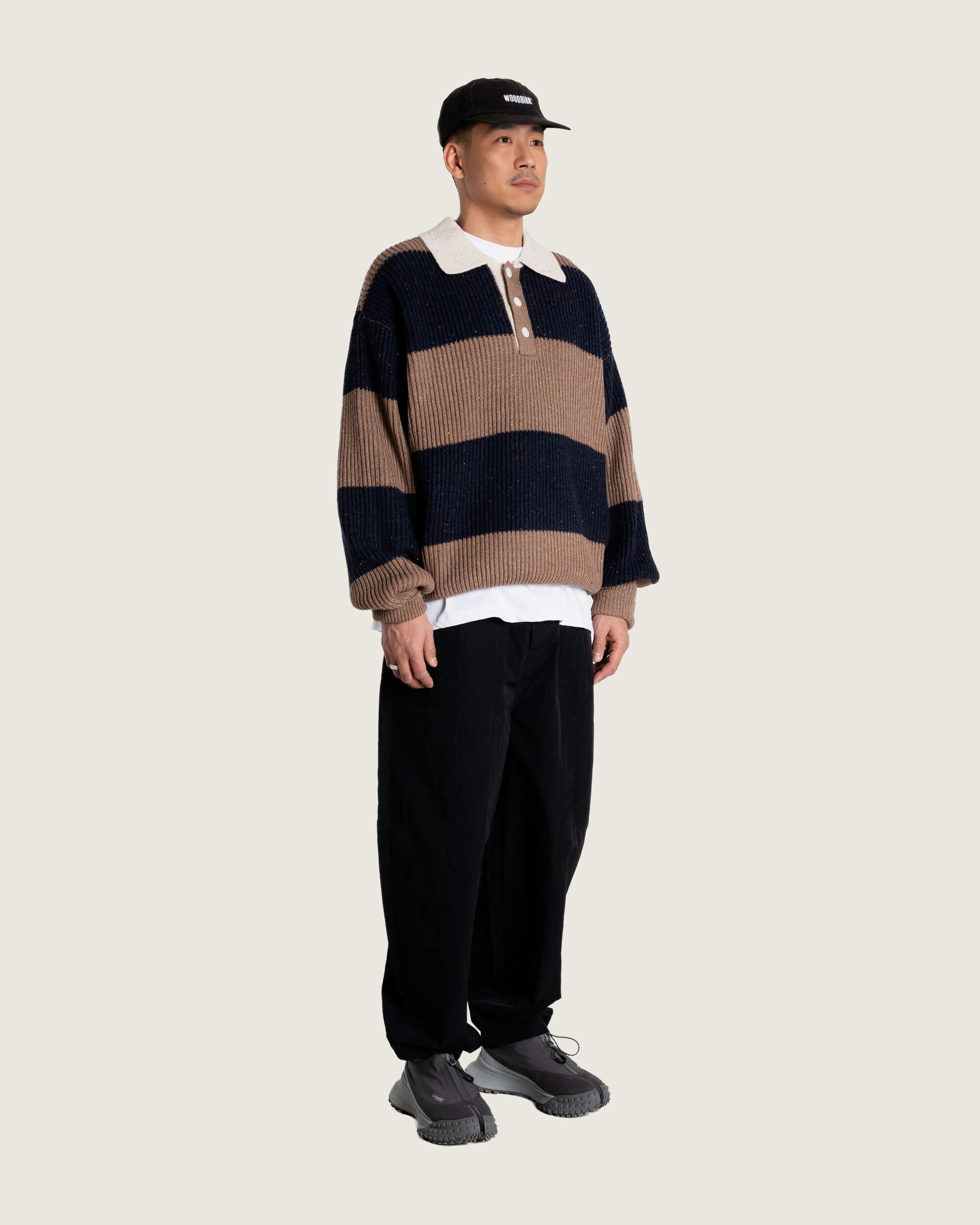Woodbird WBLotu Striped Polo Knits Navy Striped